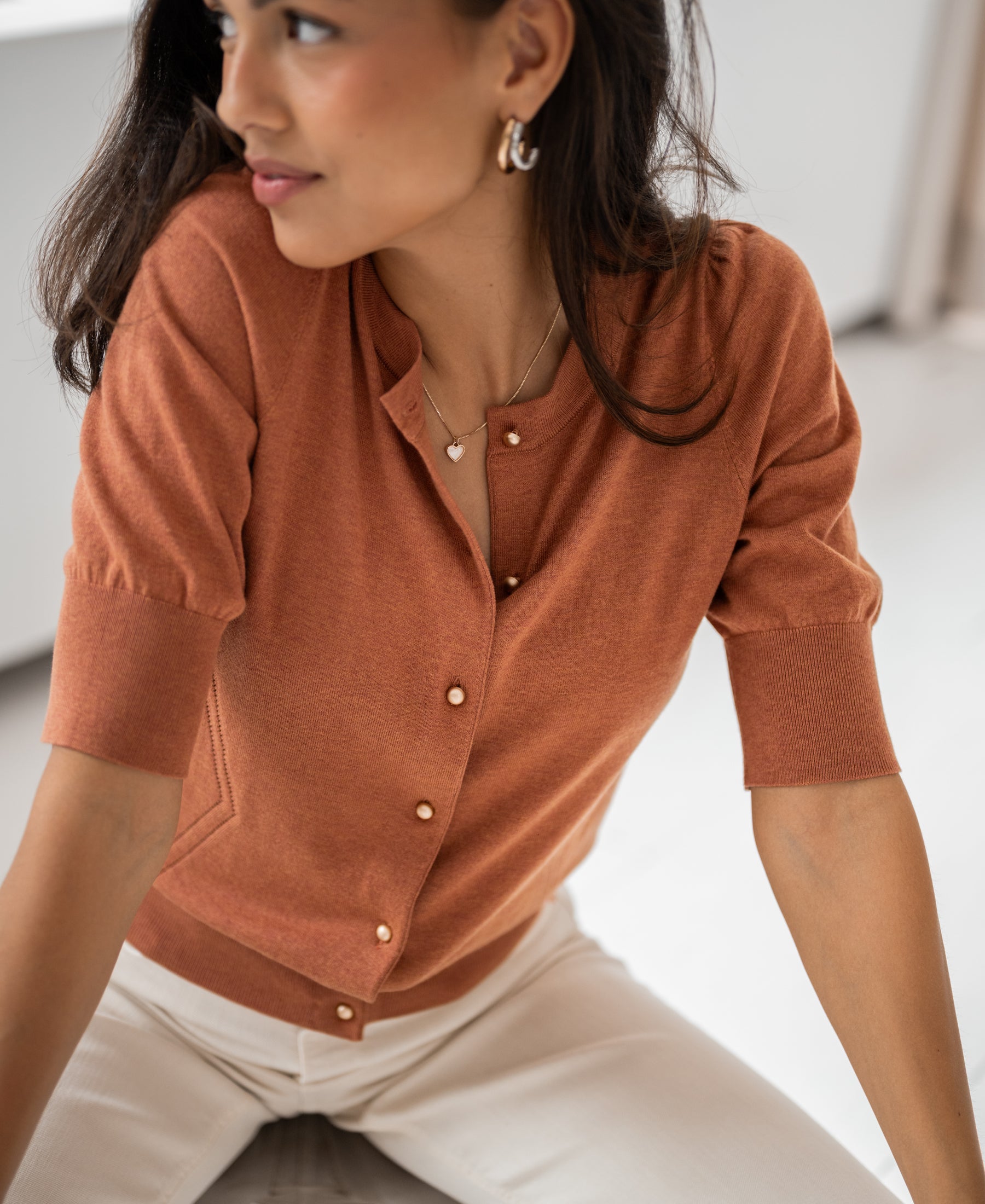 Vestje ADELINE in Caramel - goud