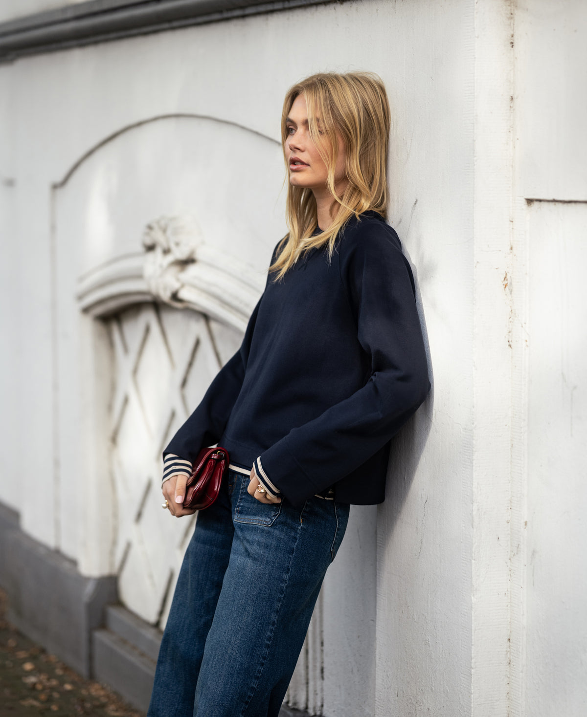 Luxe sweater LA AISE Donkerblauw