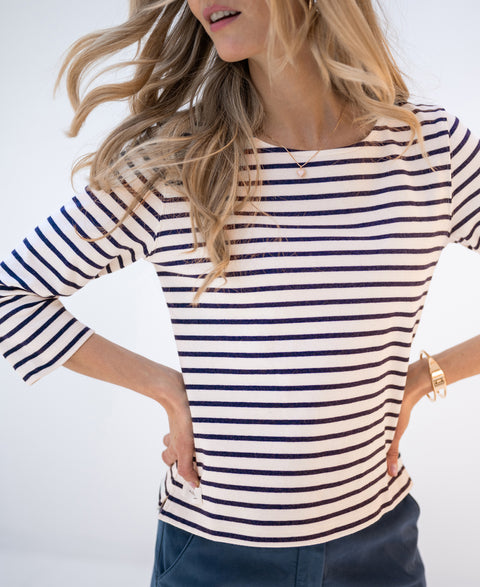 Bretons streepshirt L' AMAIA Ivoor-Jeansblauw