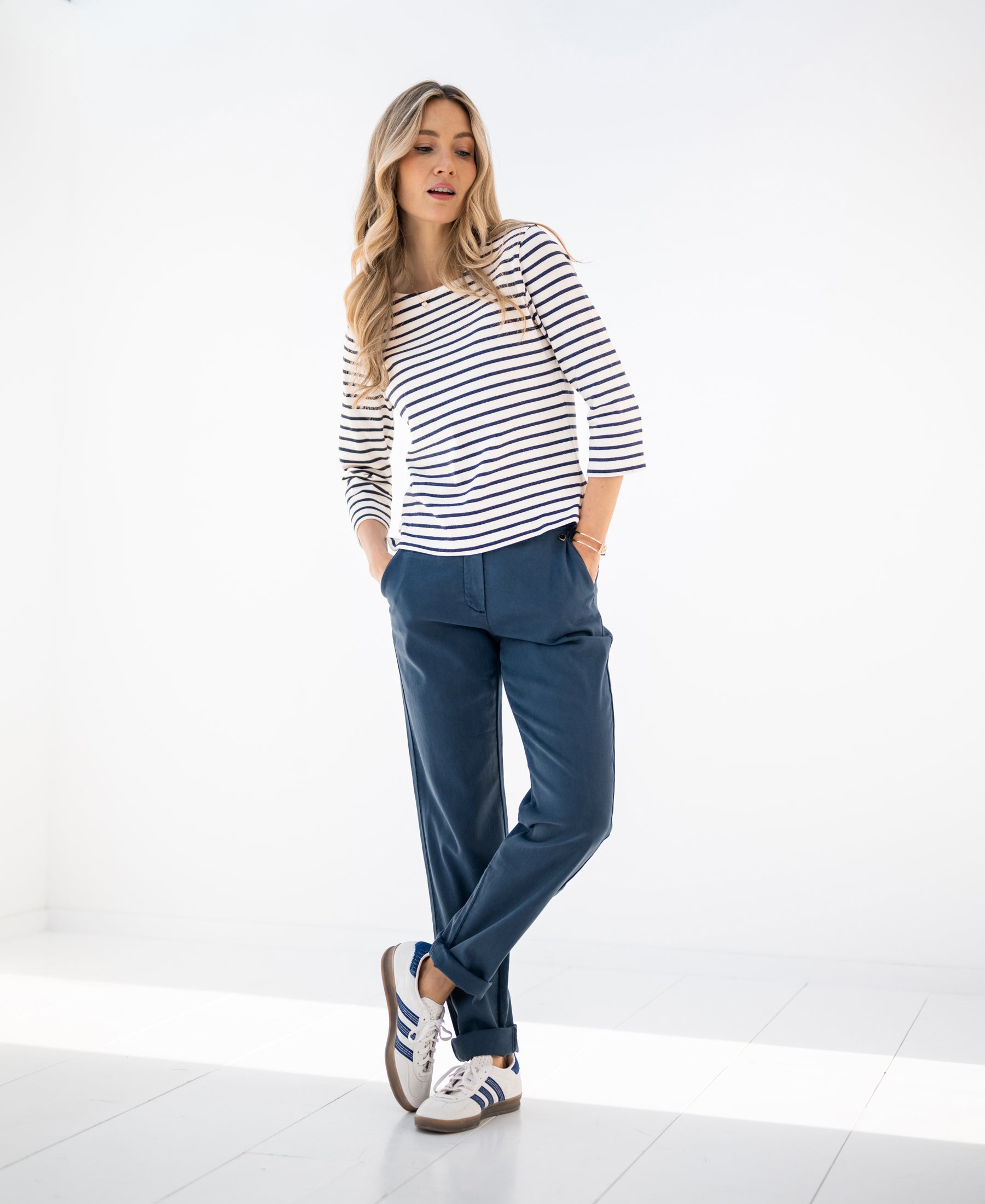 Bretons streepshirt L' AMAIA Ivoor-Jeansblauw