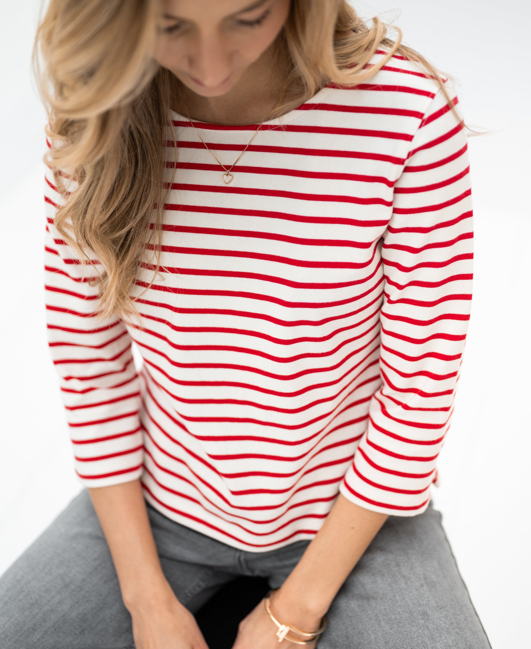 Bretons streepshirt L' AMAIA Ivoor-Rood