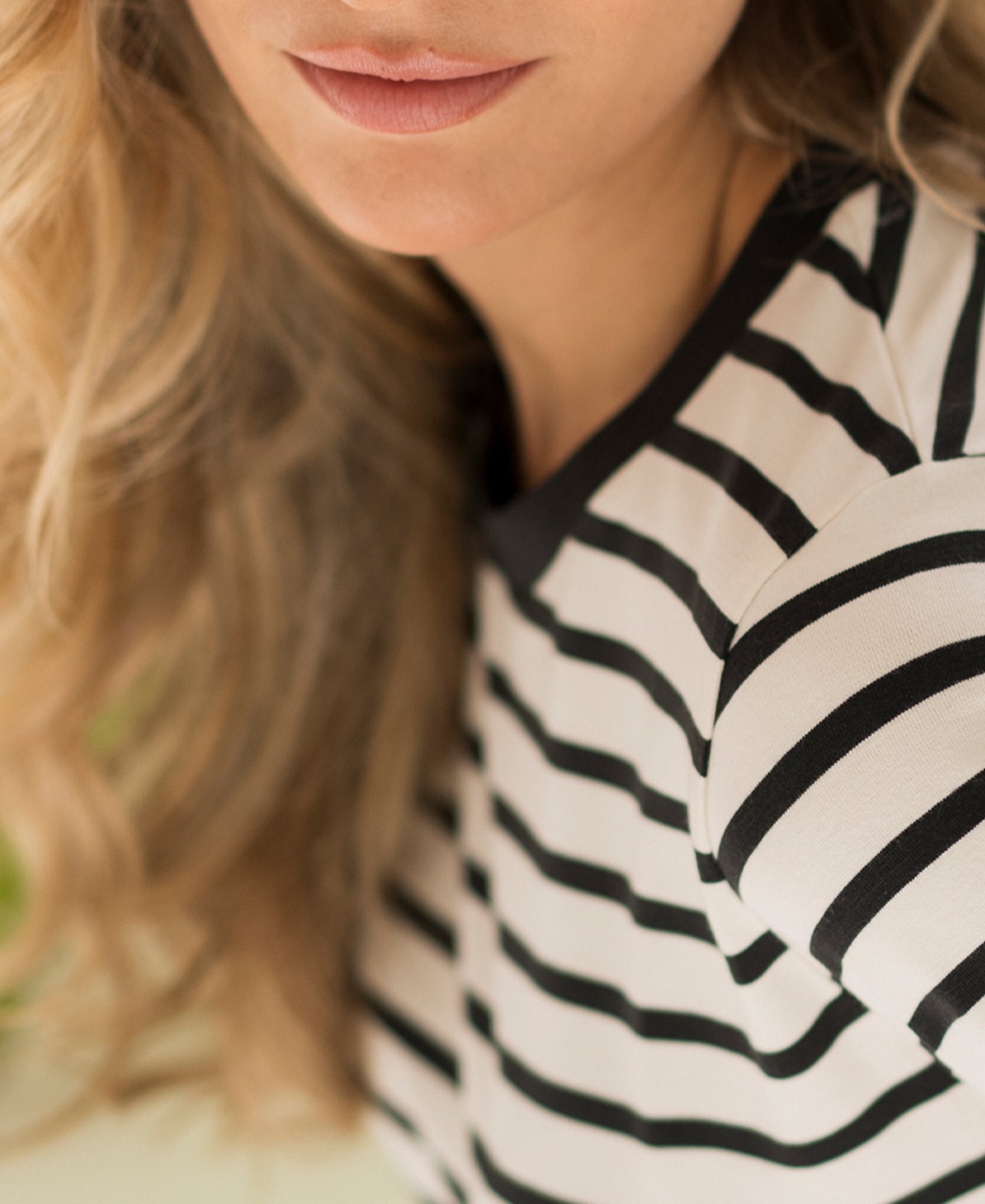 Streepjes T-shirt LA BIBI Ivoor-Zwart