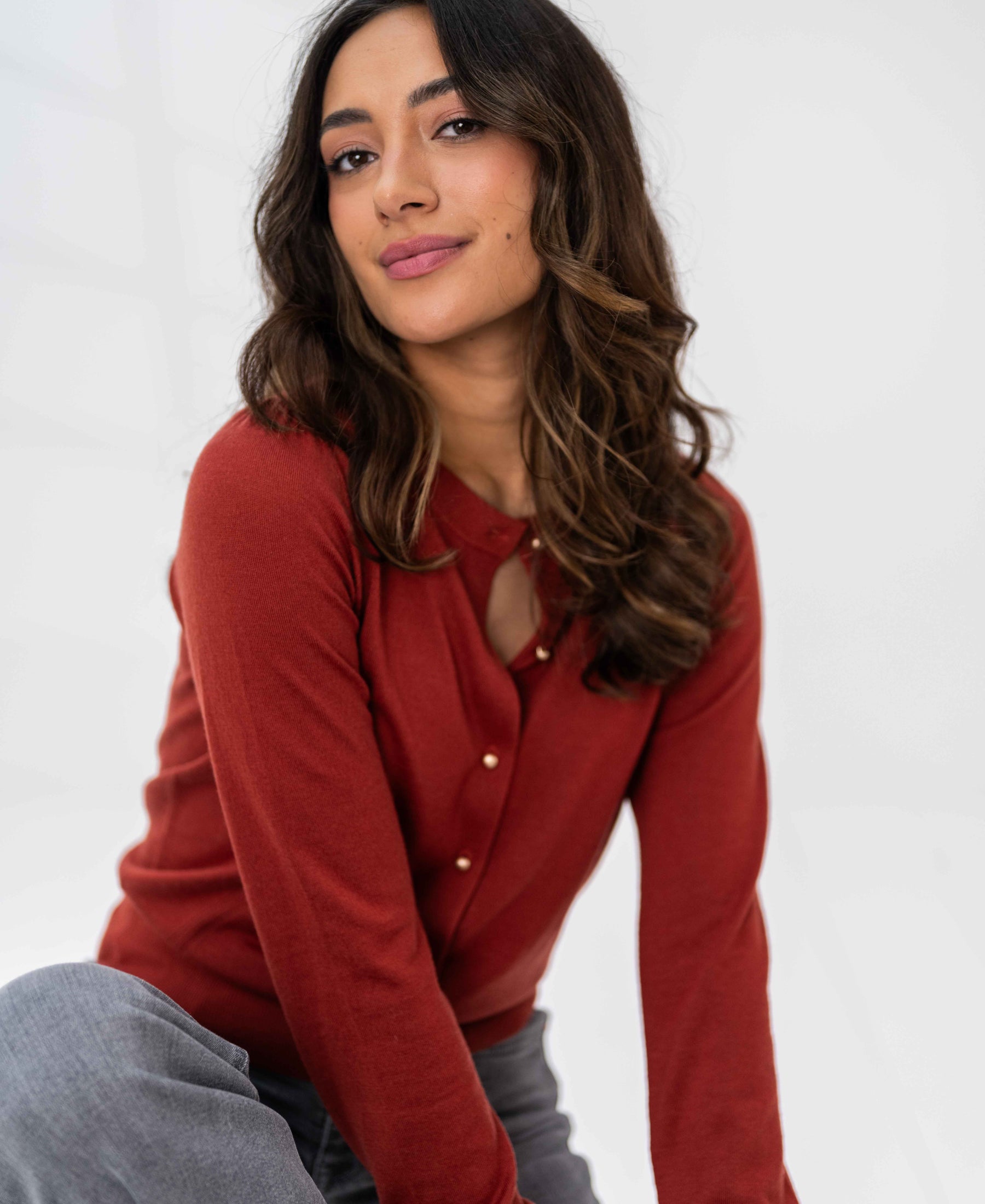 Strickjacke LA BLAKE Rosenholz