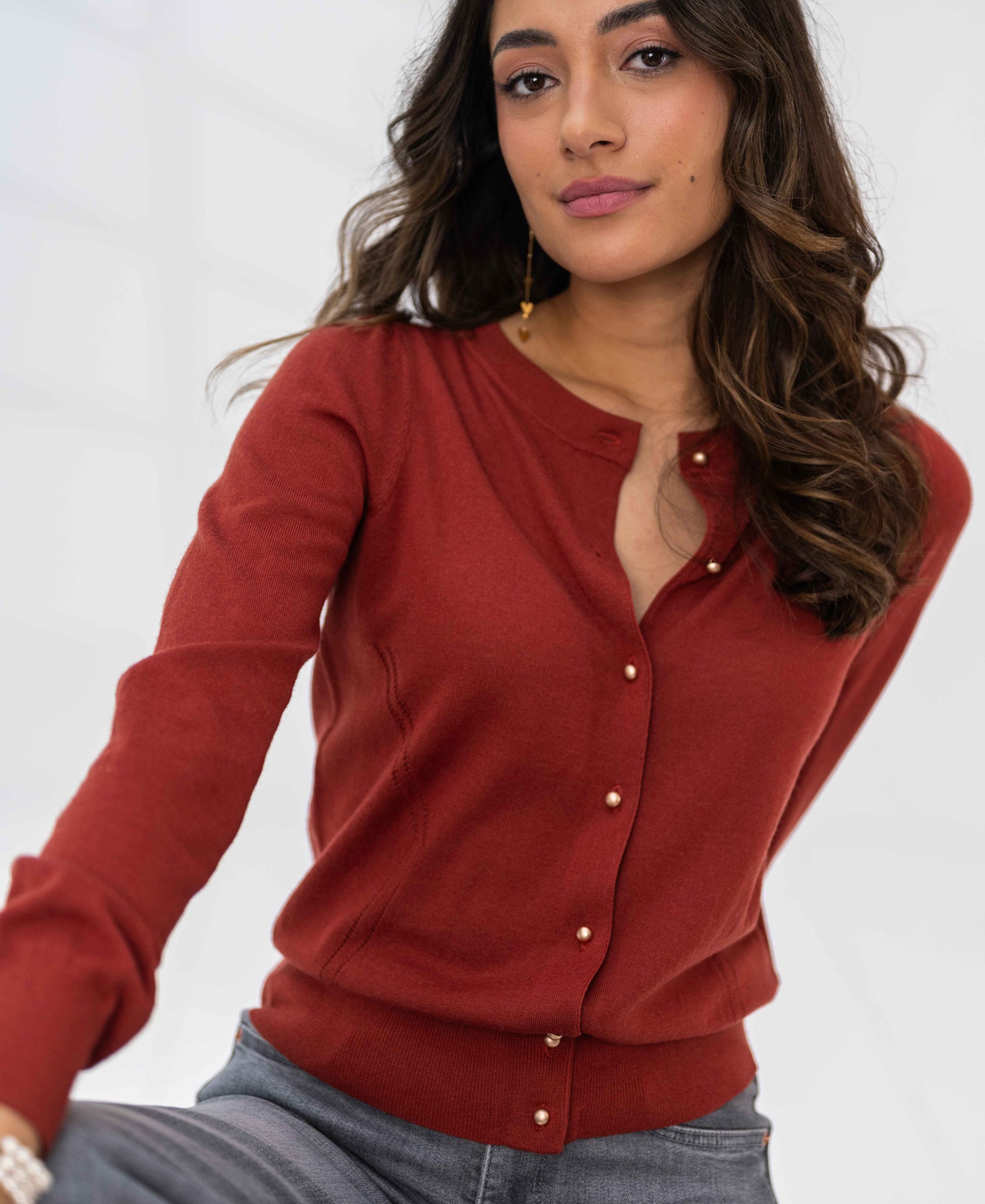 Strickjacke LA BLAKE Rosenholz