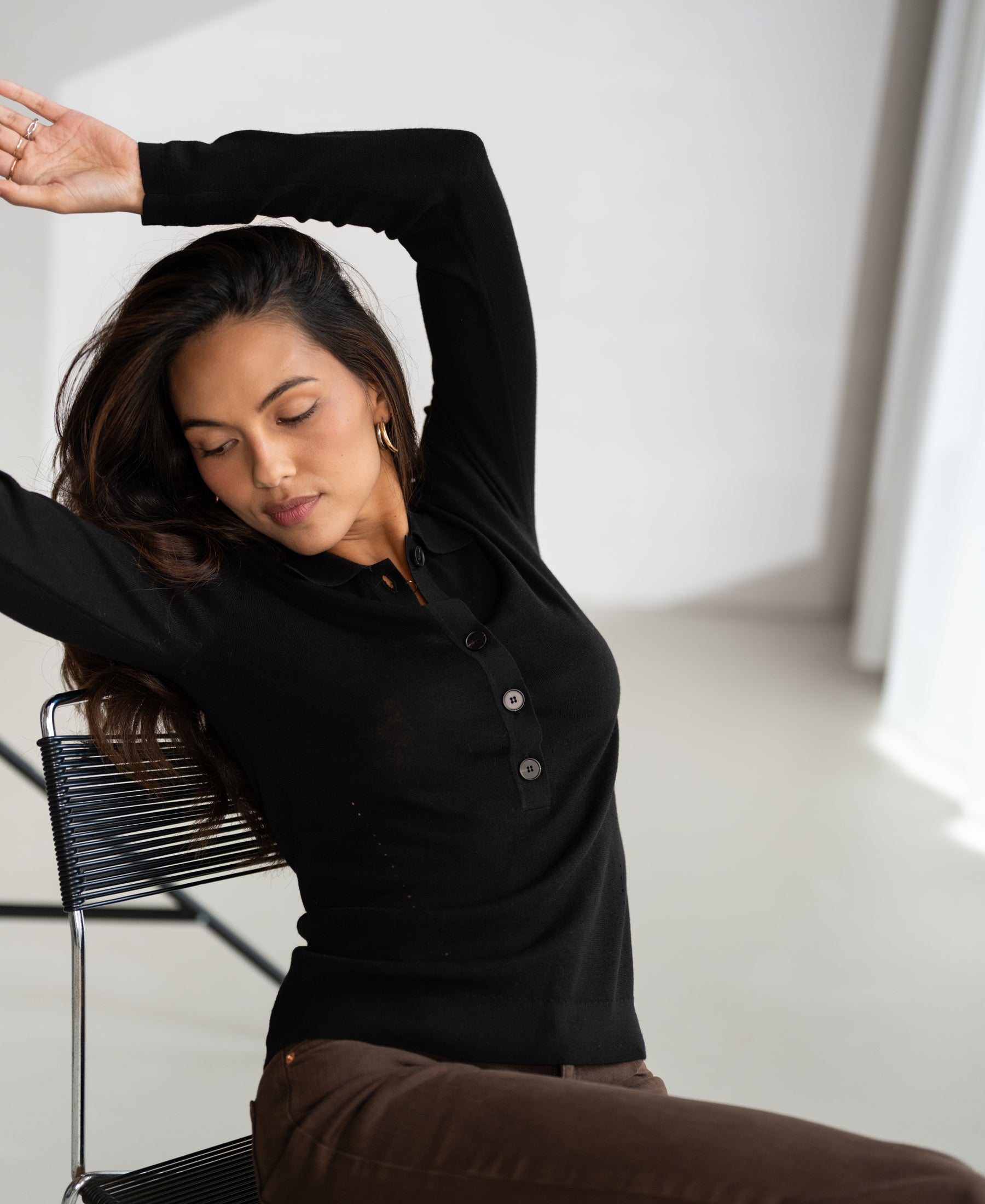 Merino wool polo LE BOBIGNY Black