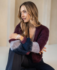 Fluffy cardigan LA BONBON Bordeaux
