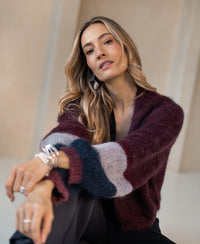 Fluffy cardigan LA BONBON Bordeaux