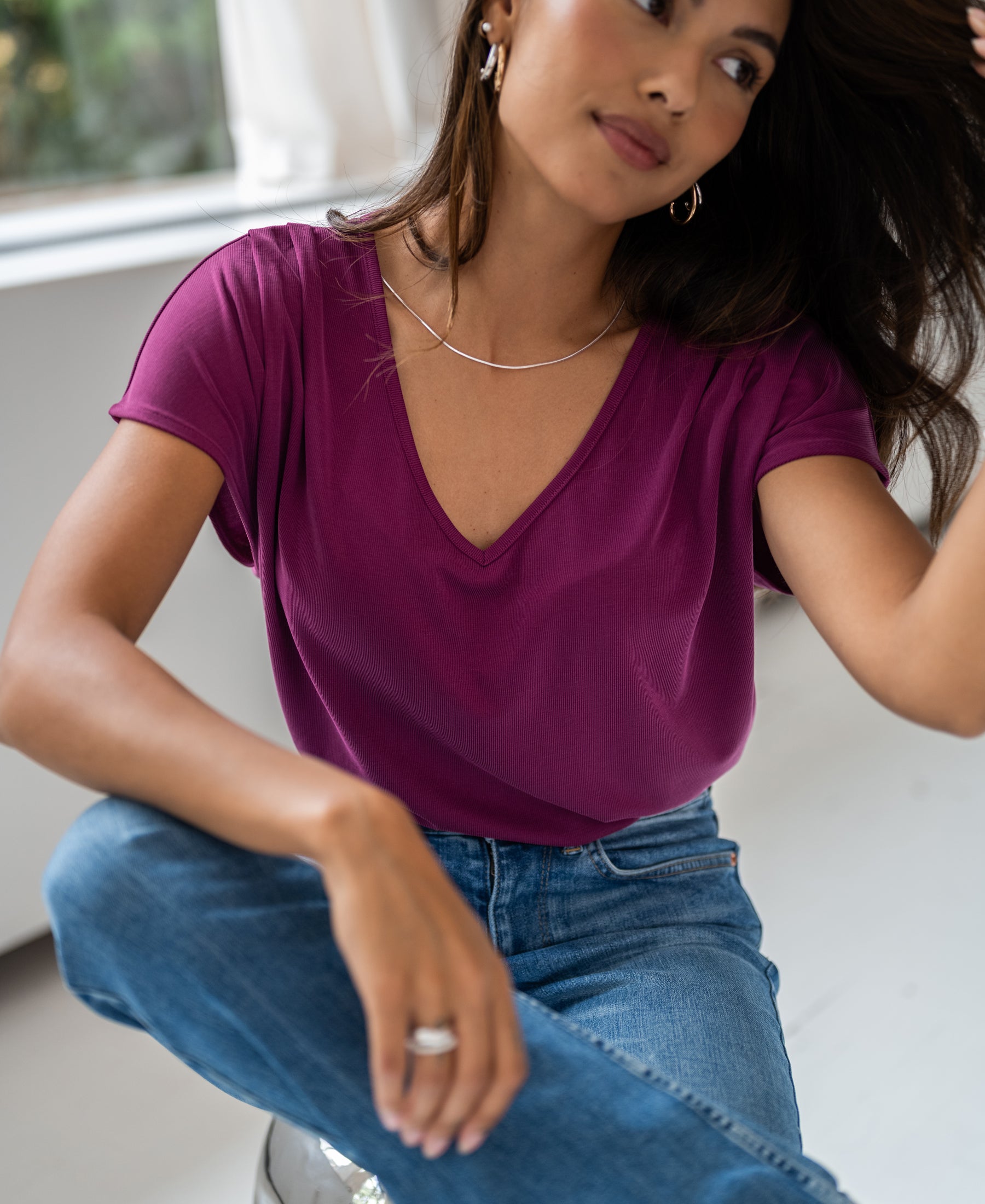Rib T-shirt LA BONNE Magenta