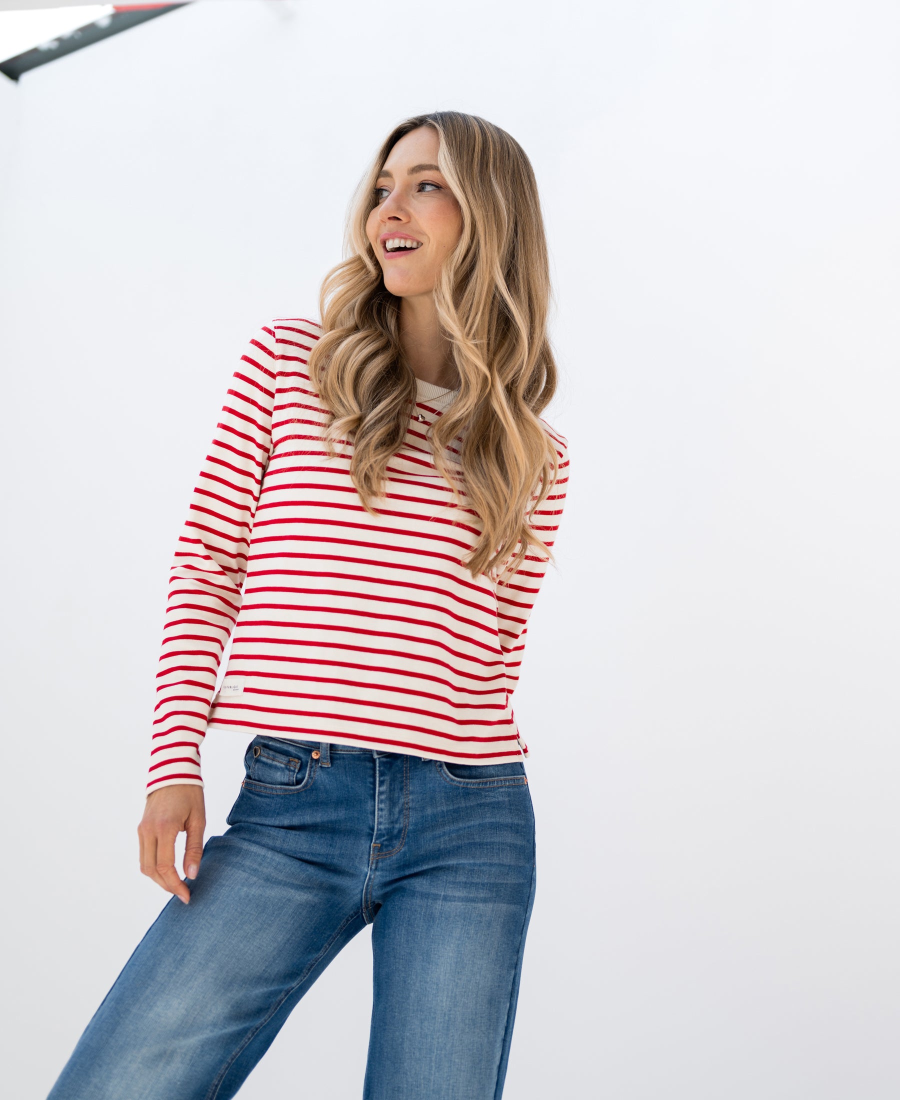 Breton striped shirt LA BRETONNE Ivory-red