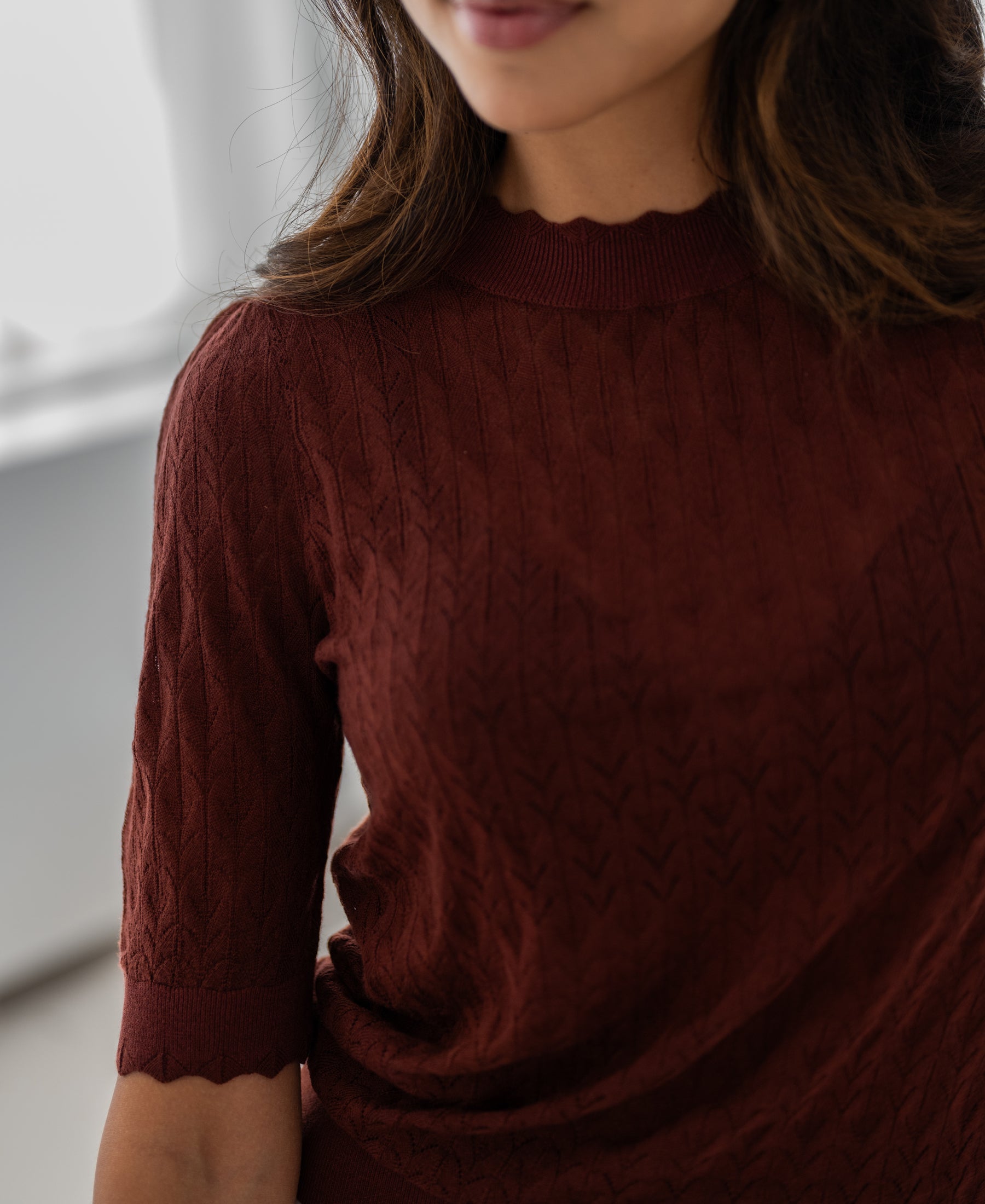 Merino wool sweater LA BRIOCHE Havana