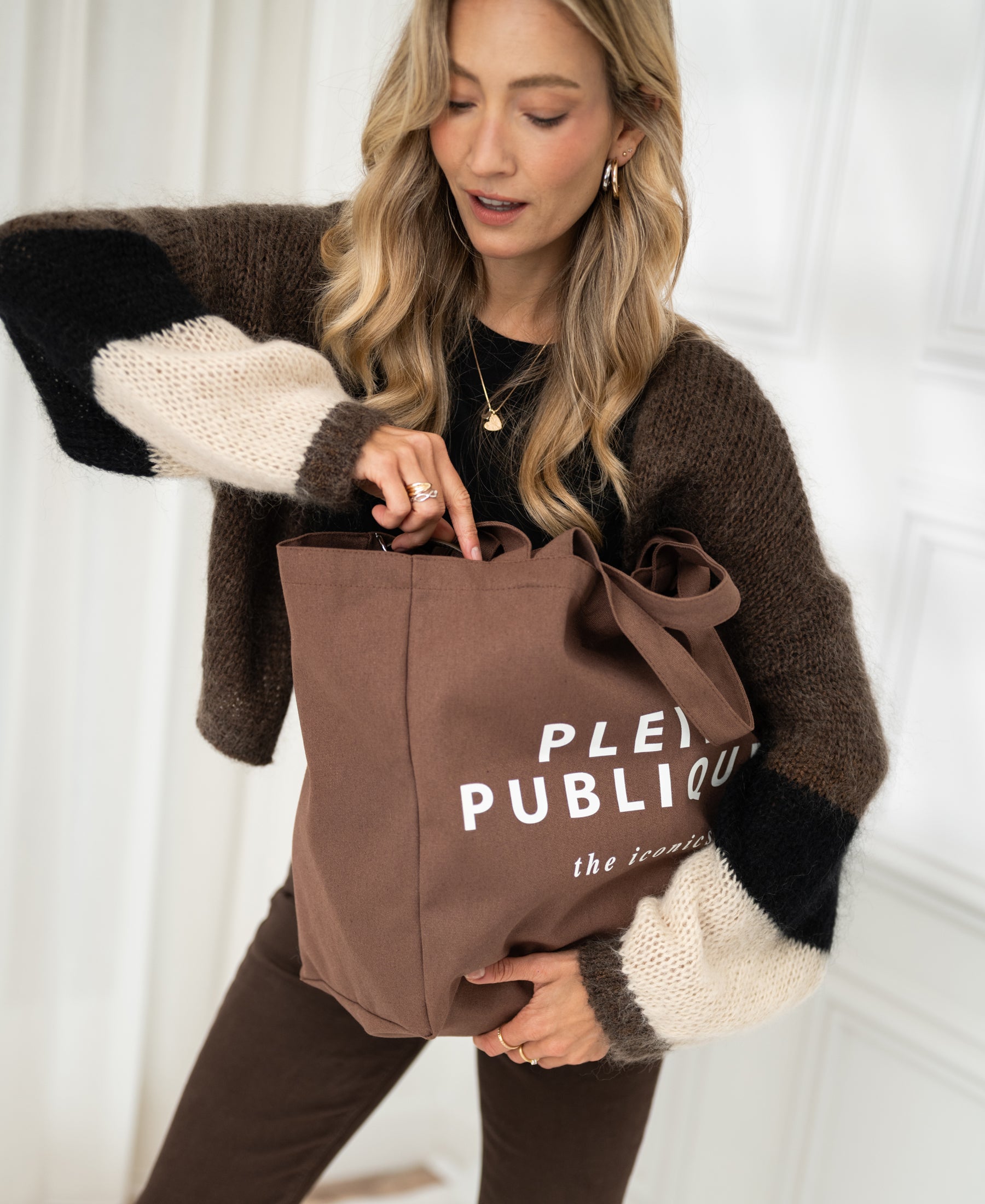 Tragetasche aus Canvas LE SAC Braun