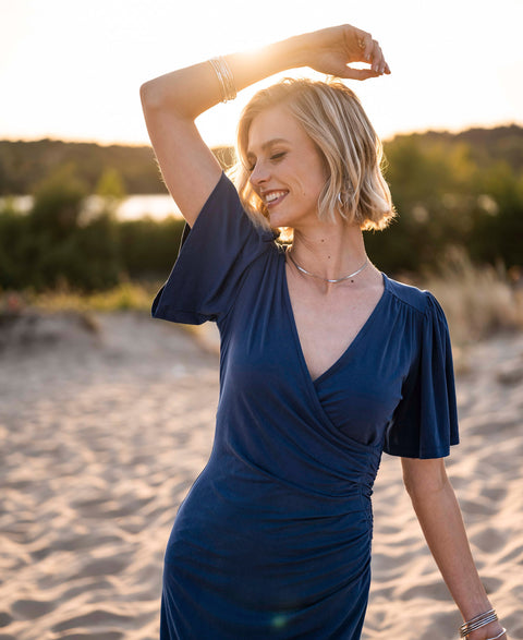 Wrap dress LA CLARICE Blue