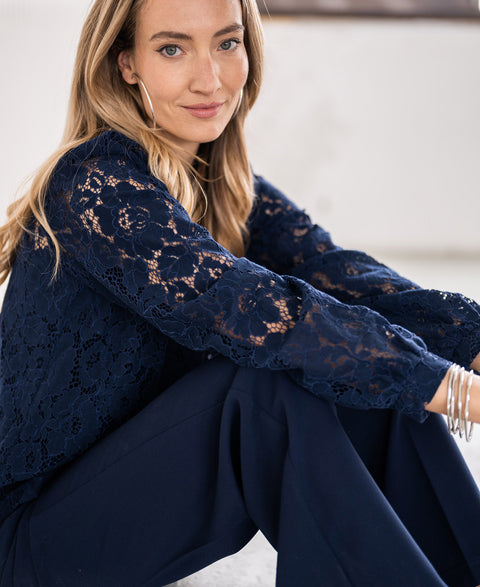 Lace blouse LA MARSEILLE Dark blue