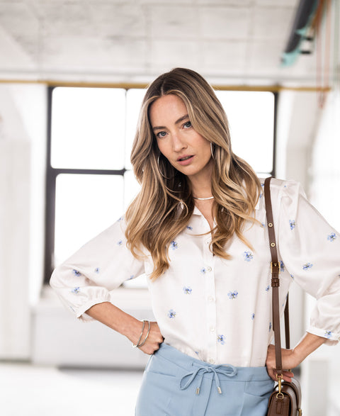Blouse LA ROSA met bloemetjes
