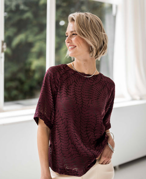 Blouse top LA CHARLOTTE Bordeaux