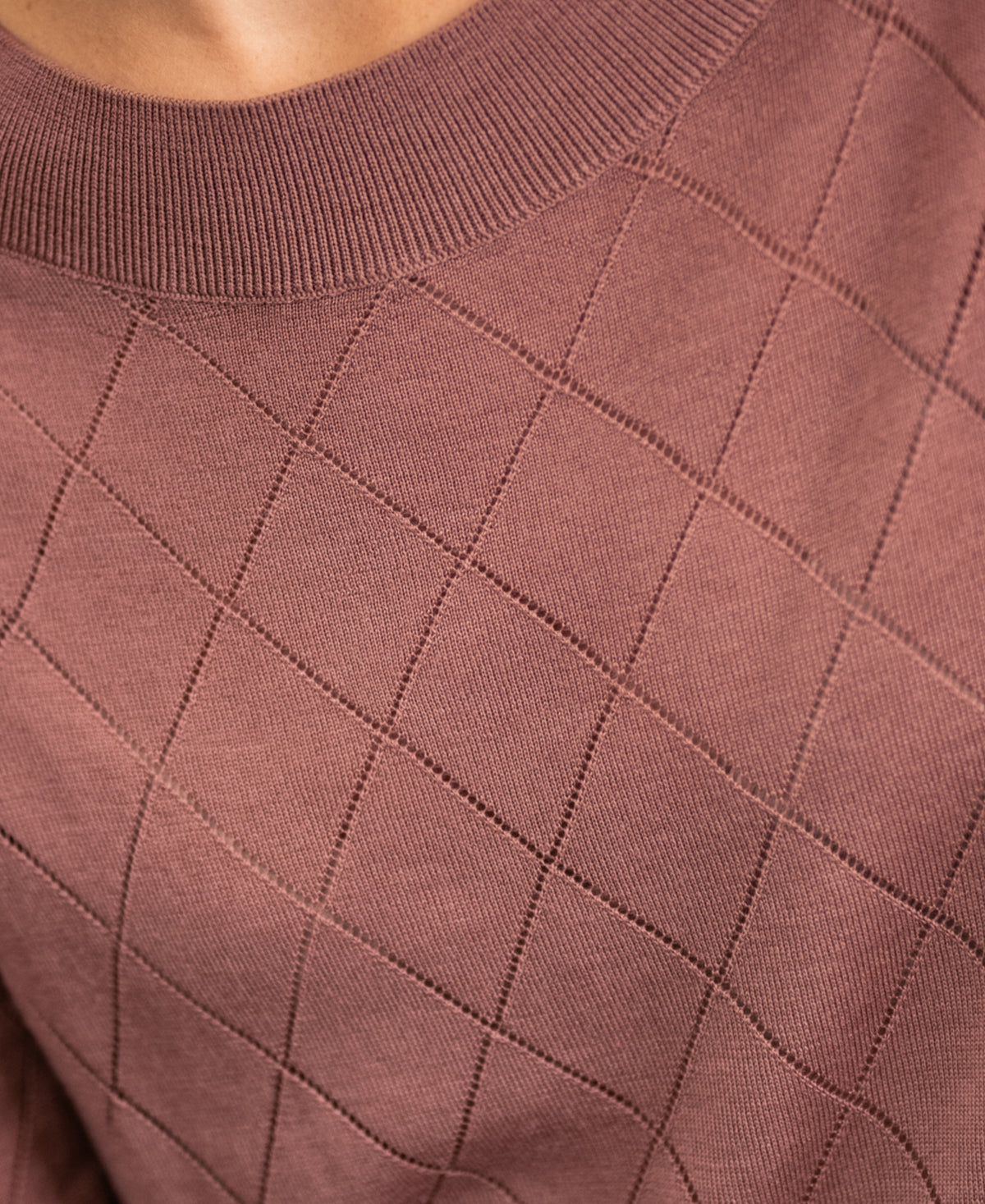 Argyle Merino Sweater LA CAPUCINE Dusty Pink