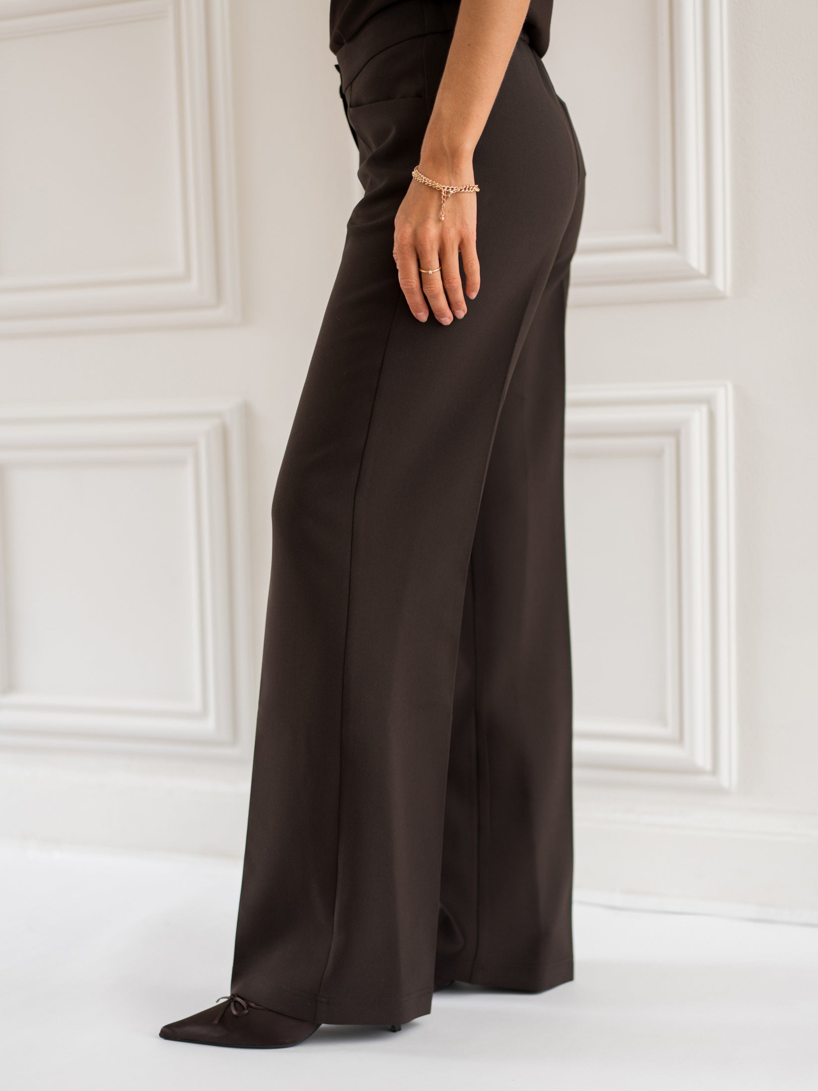 Wide leg pants LE CENTRE Coffee