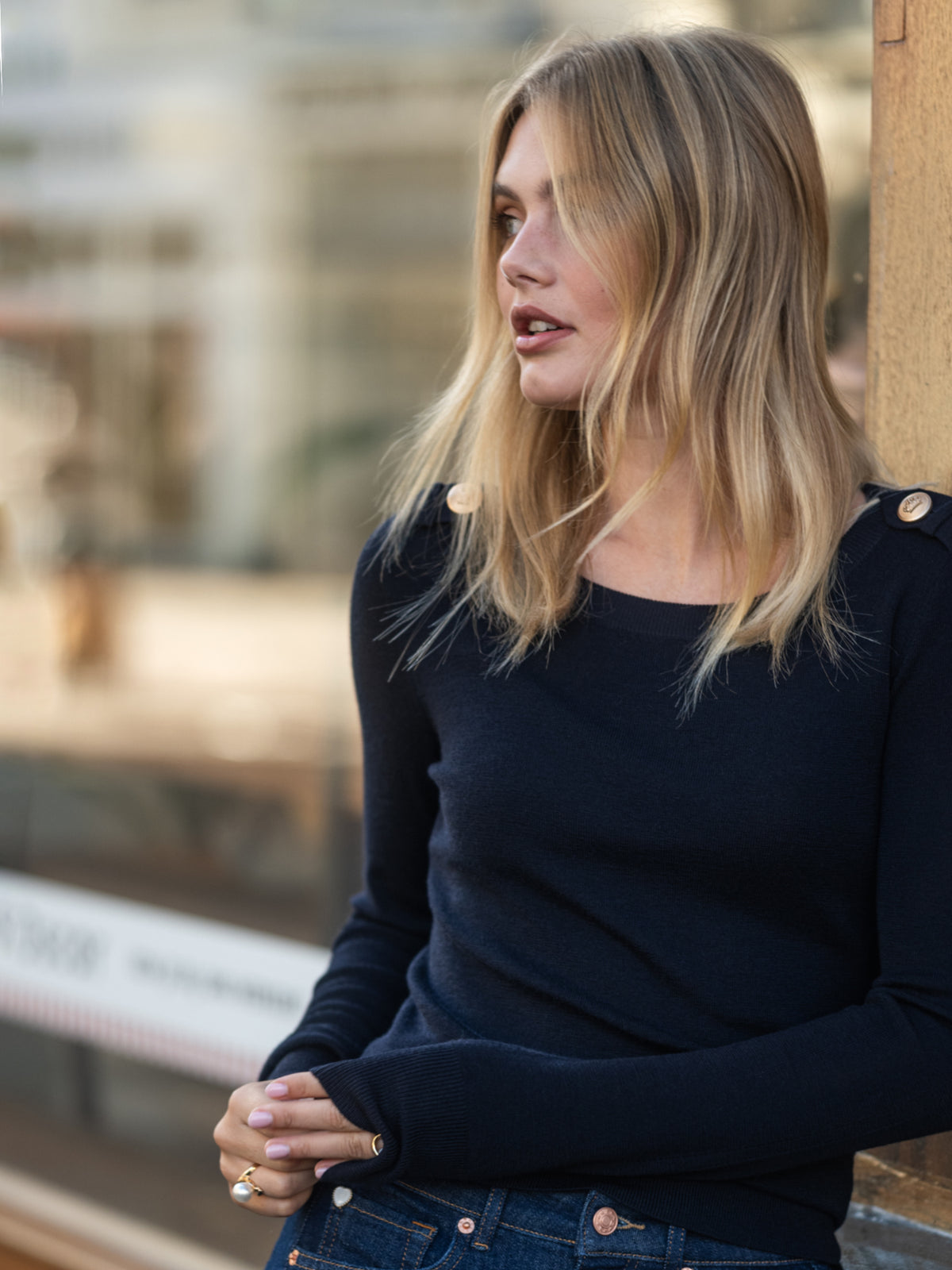 Merino trui LE CESAR Donkerblauw