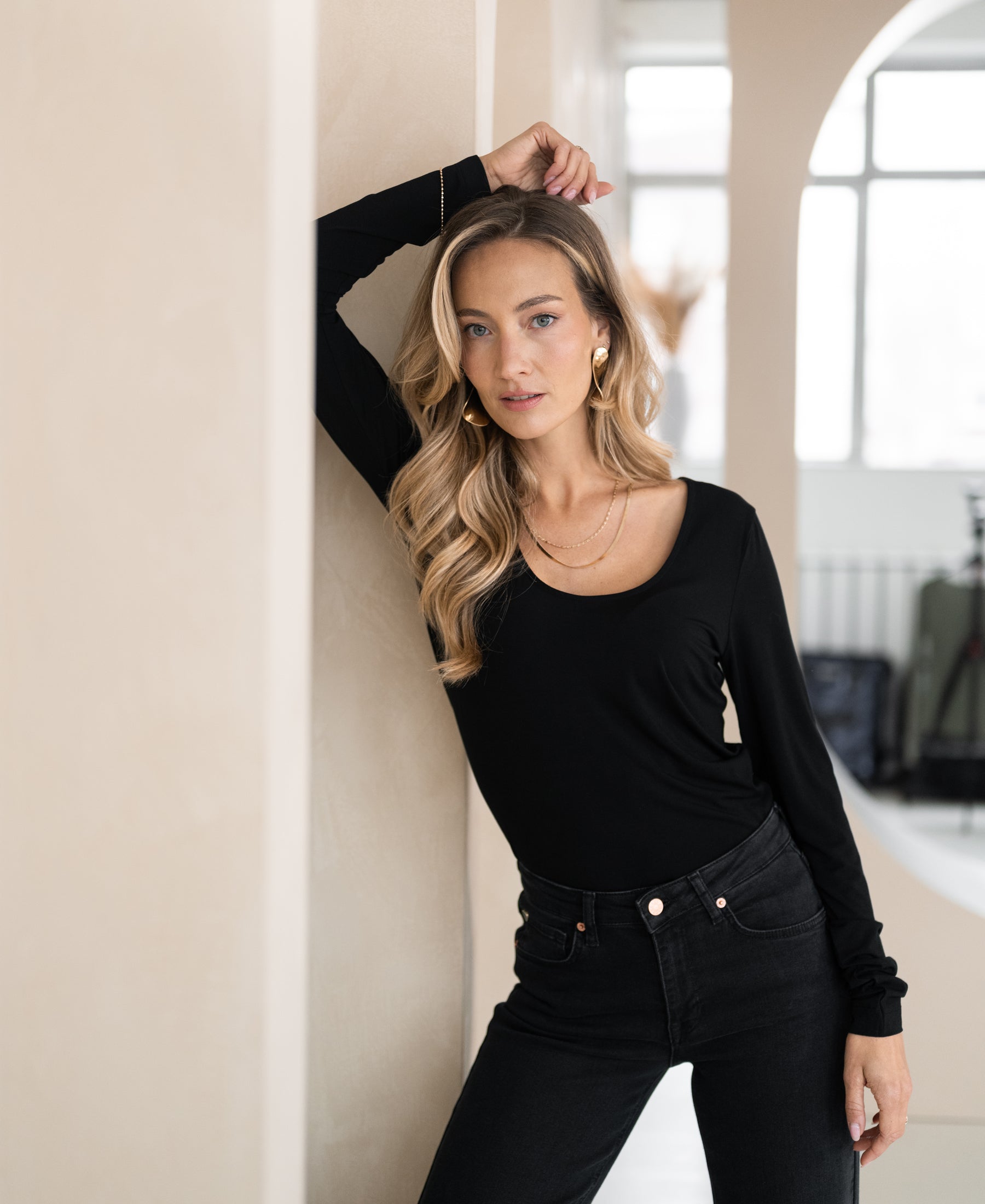 Bambus-T-Shirt LA CHARME Schwarz