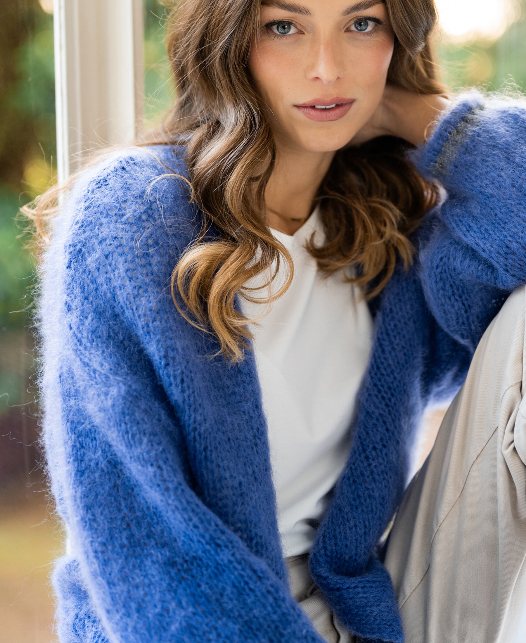 Fluffy cardigan LA CHERIE Blue