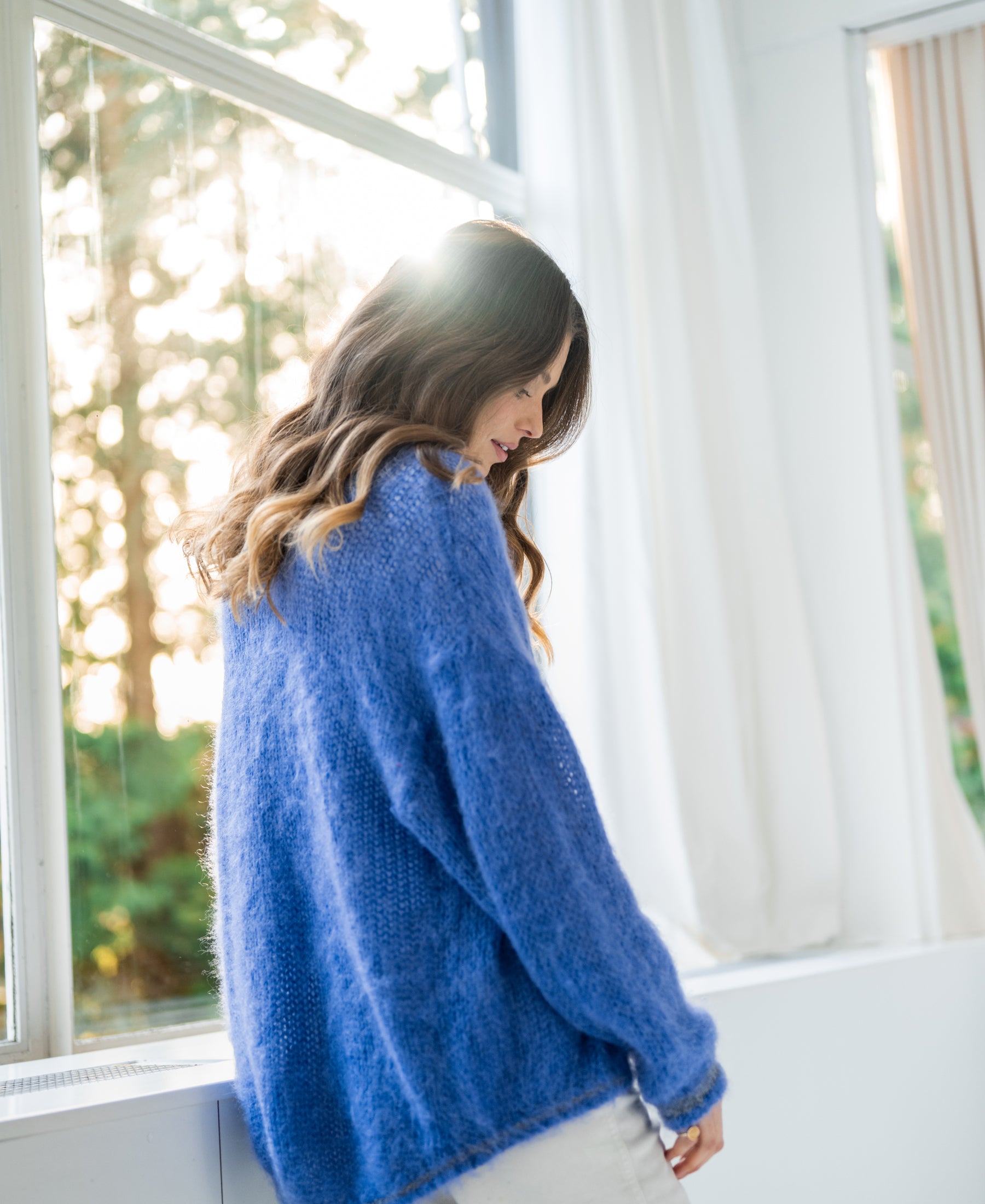 Fluffy cardigan LA CHERIE Blue