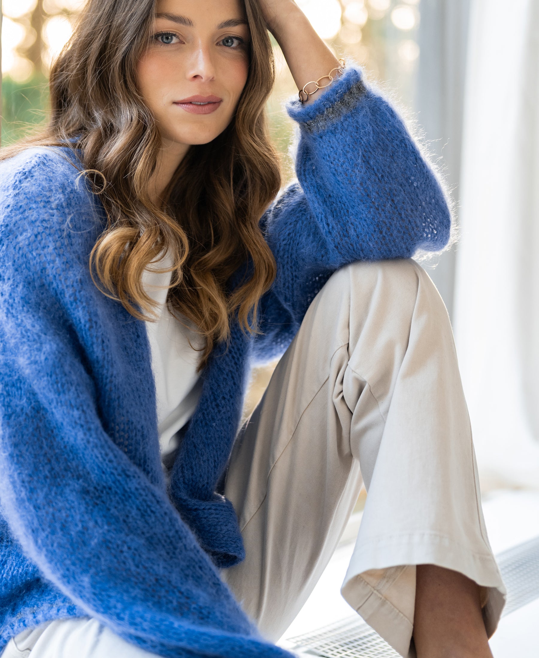 Fluffy cardigan LA CHERIE Blue
