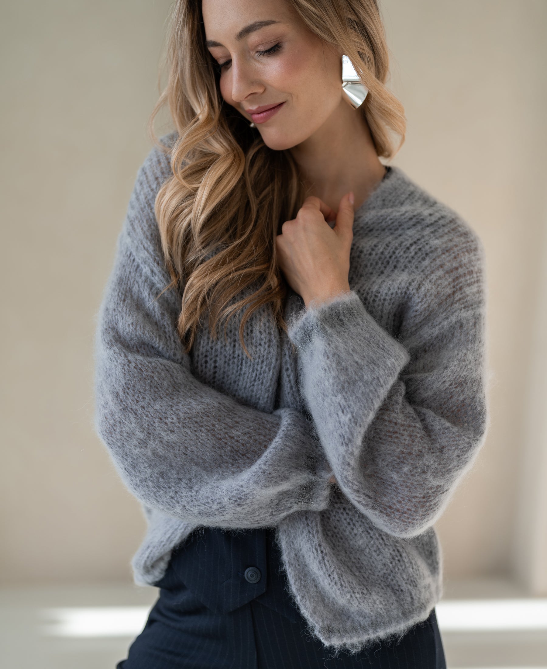 Fluffy vest LA CHERIE Grijs