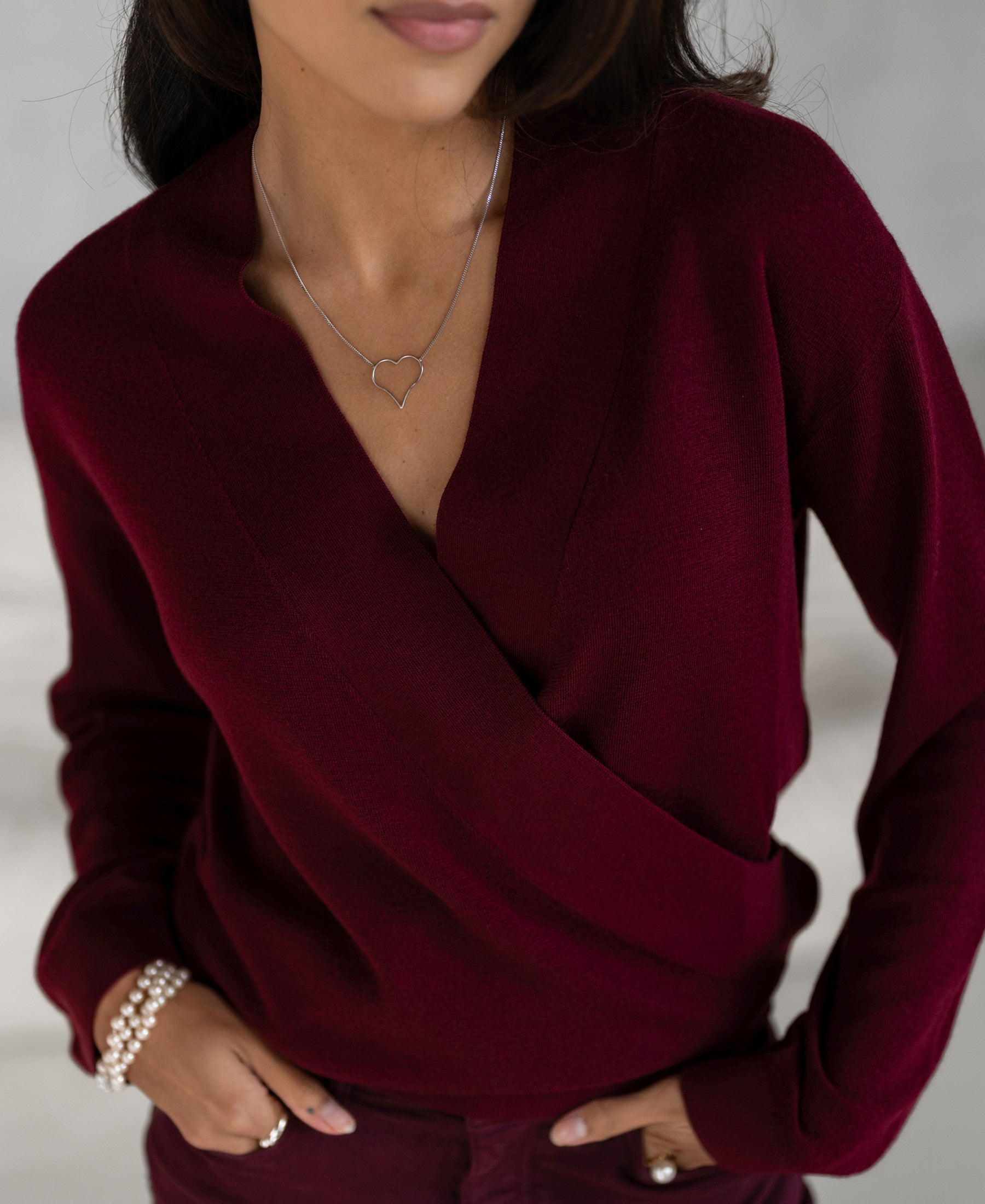 Wrap sweater LES CINQ Dark Red