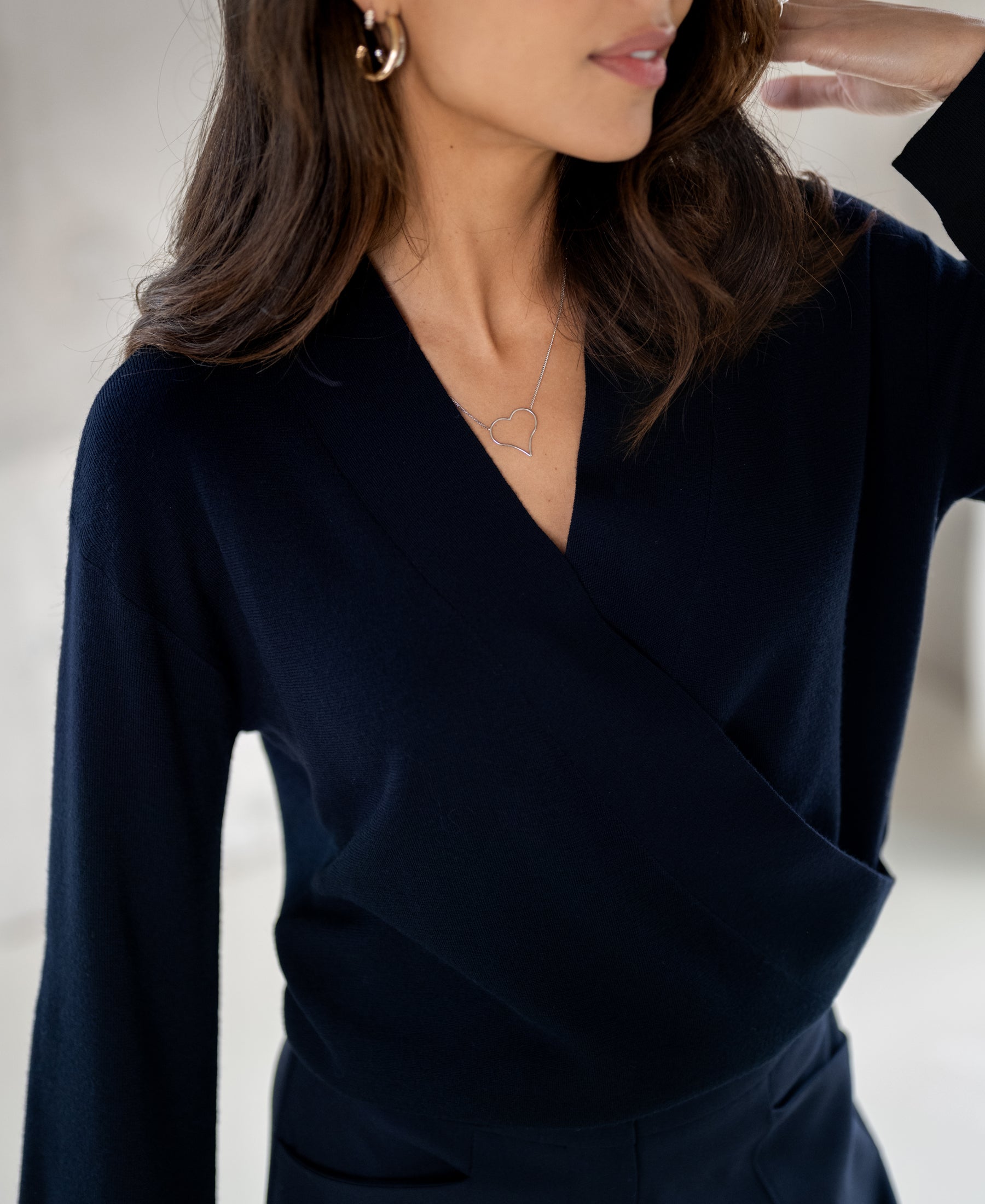 Wrap sweater LES CINQ Dark Blue