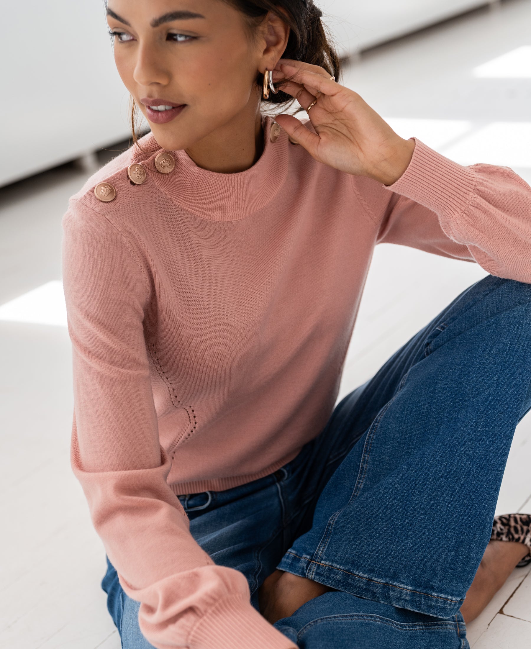 Merino sweater LA CLIQUE Salmon pink