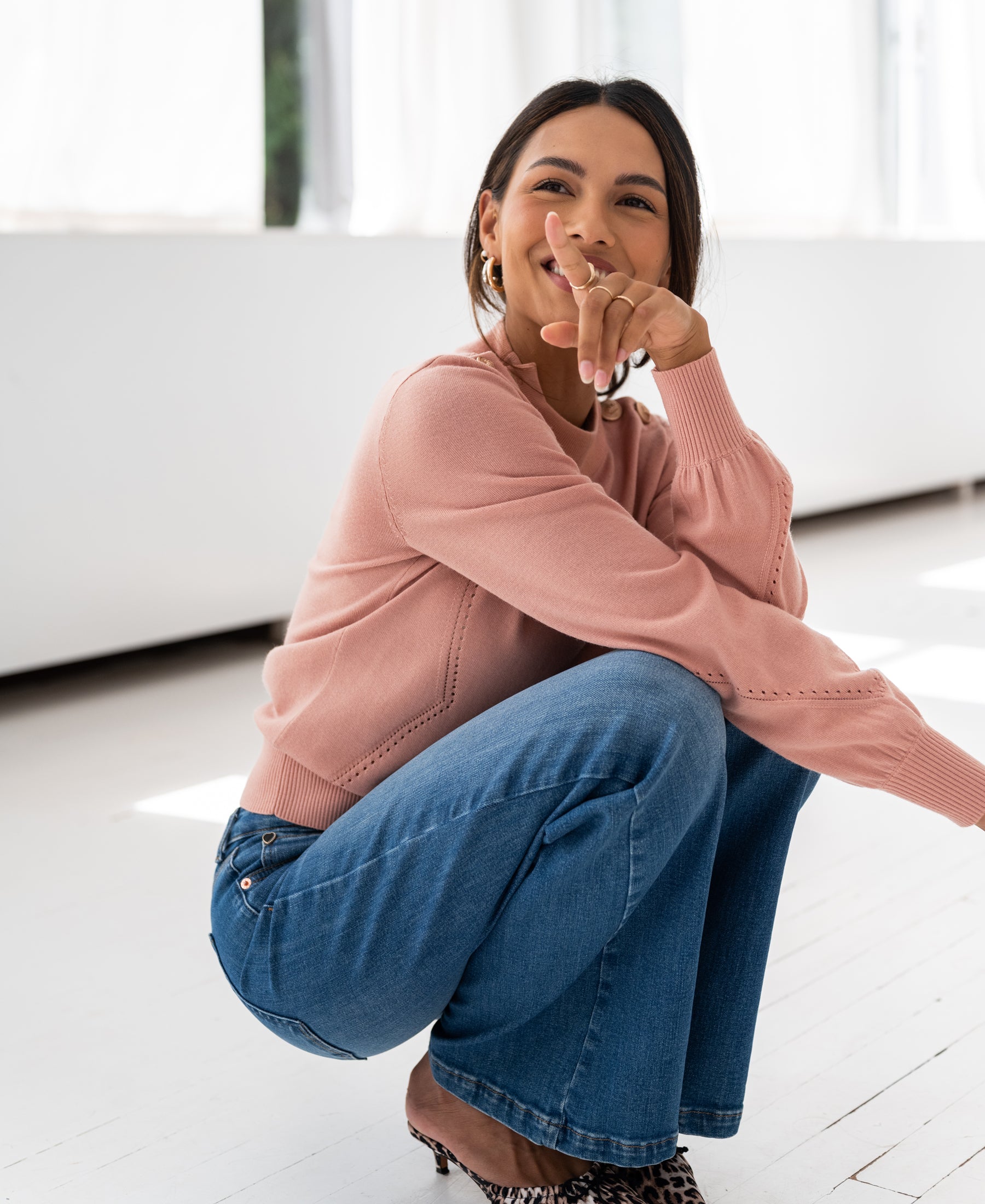 Merino sweater LA CLIQUE Salmon pink