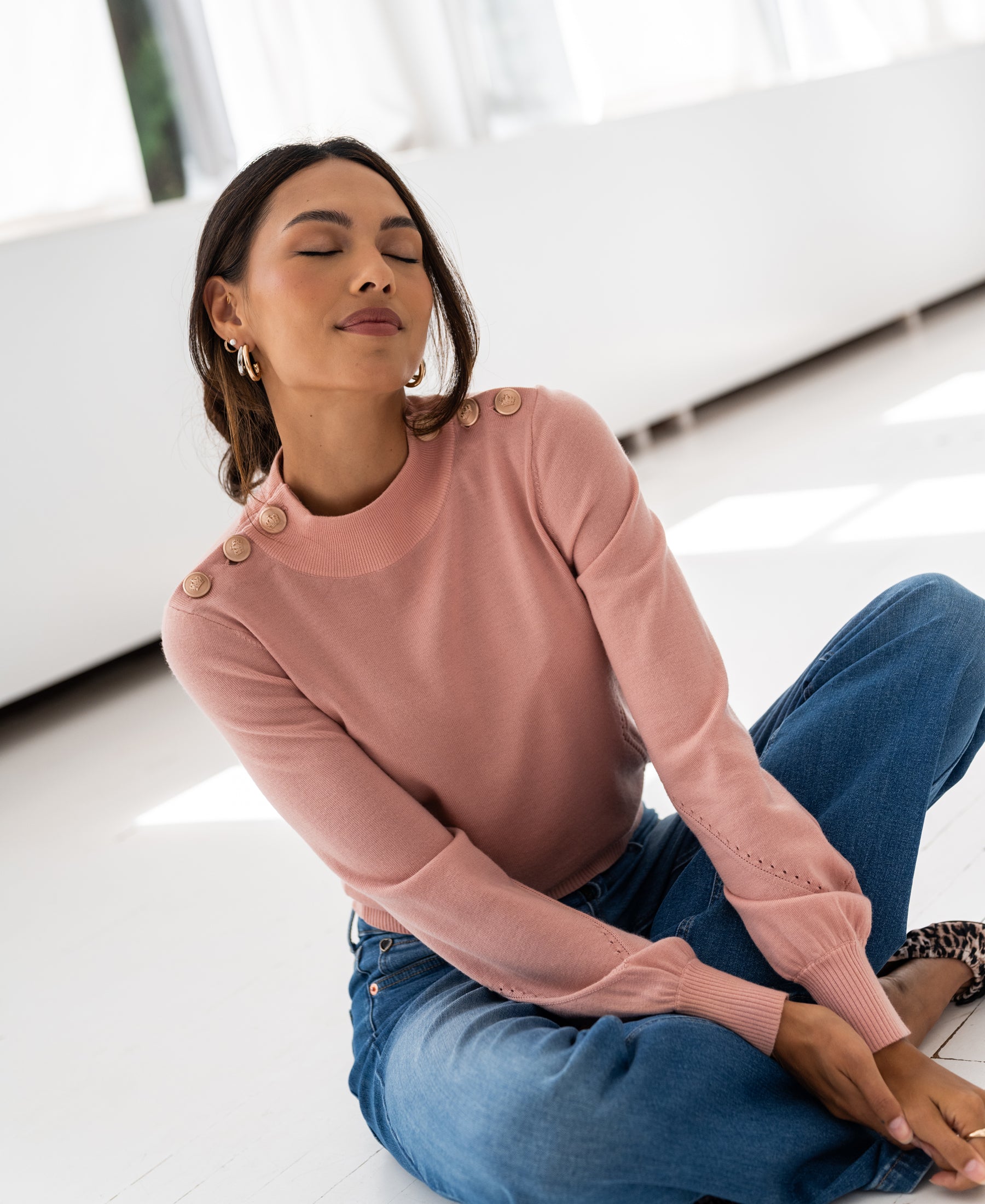 Merino sweater LA CLIQUE Salmon pink