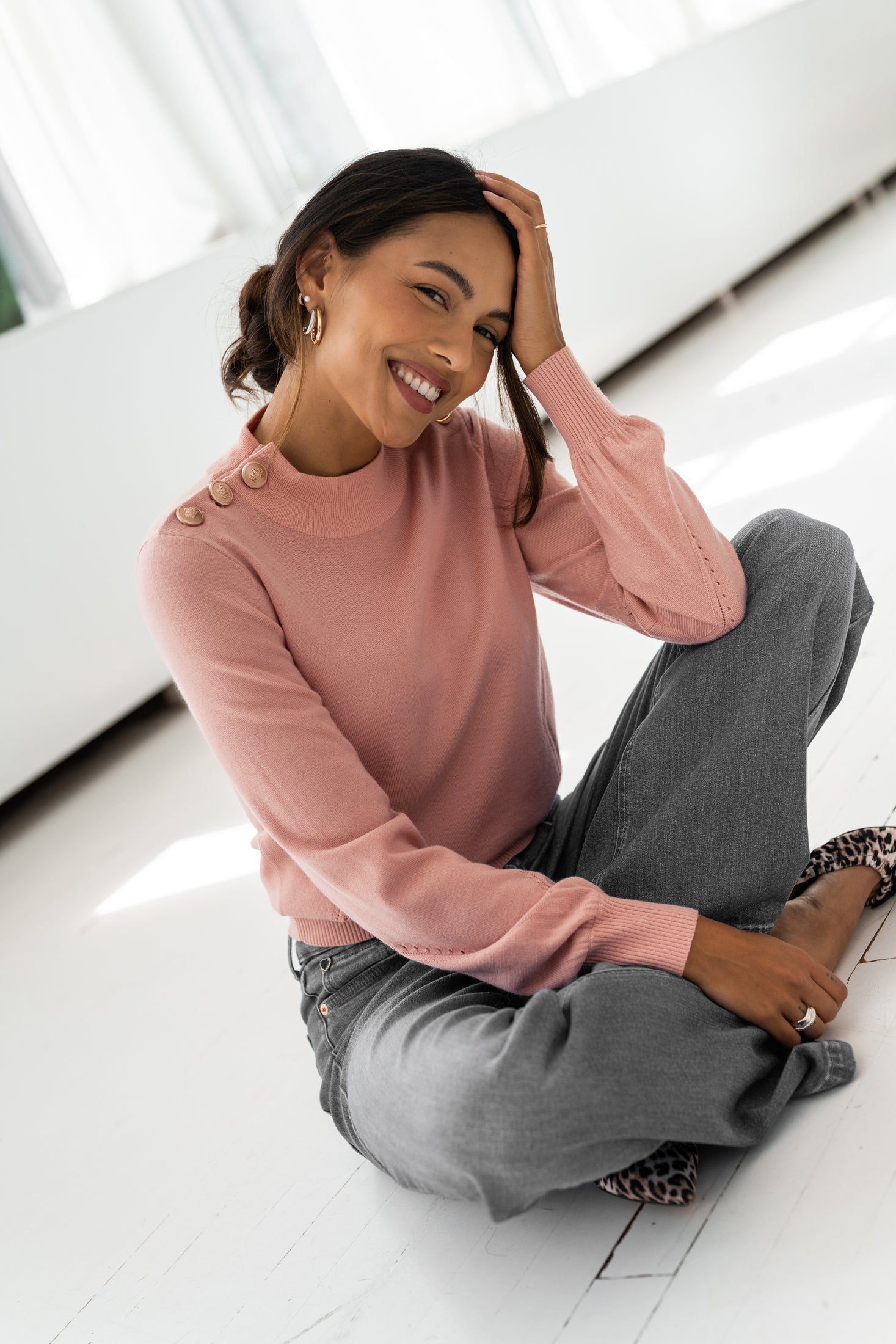 Merinopullover LA CLIQUE Lachsrosa