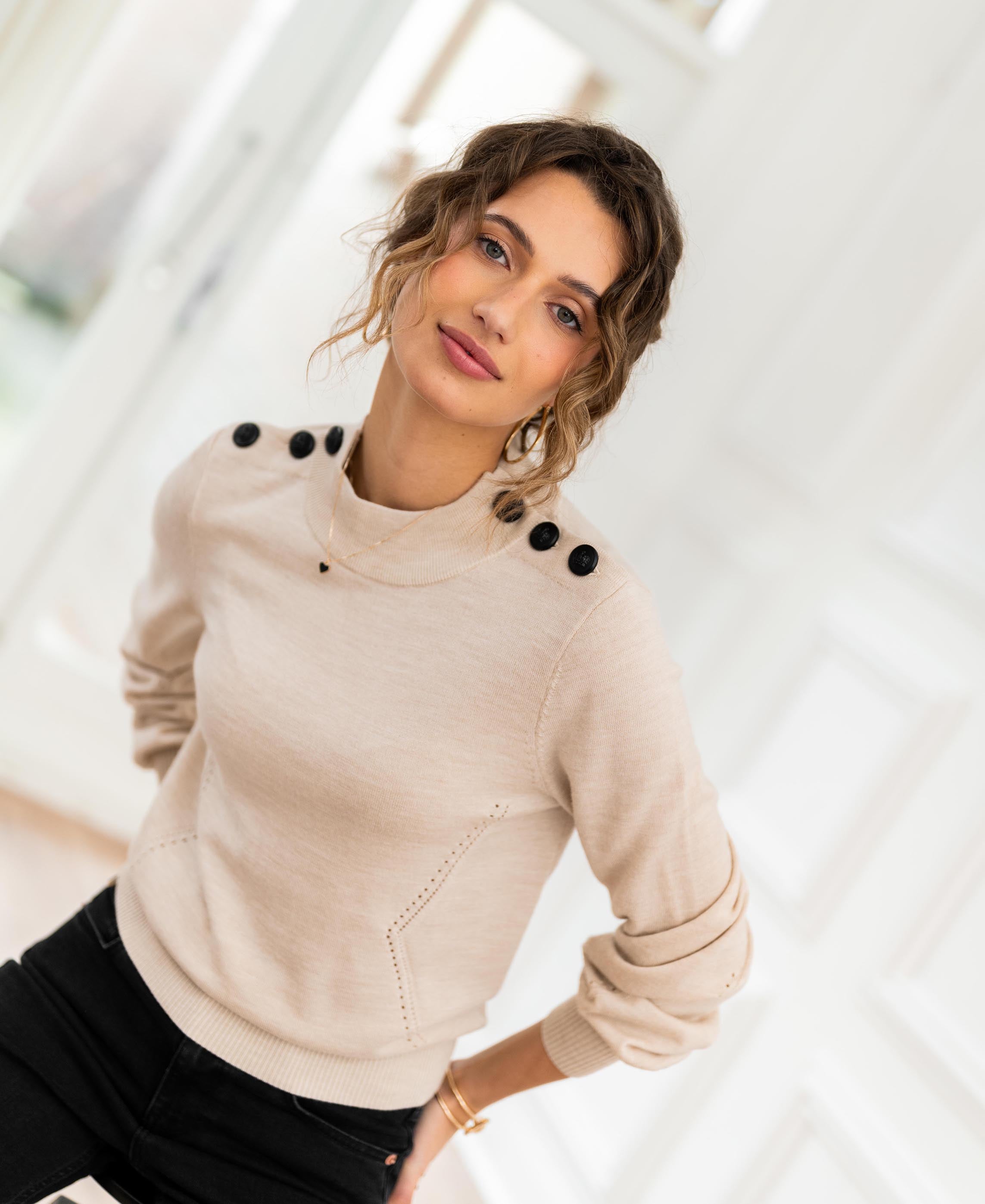 Merinopullover LA CLIQUE light sand