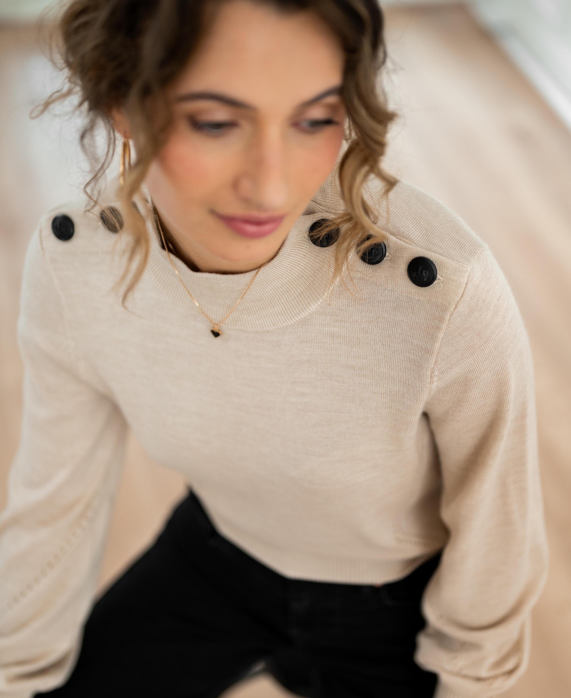 Merinopullover LA CLIQUE light sand