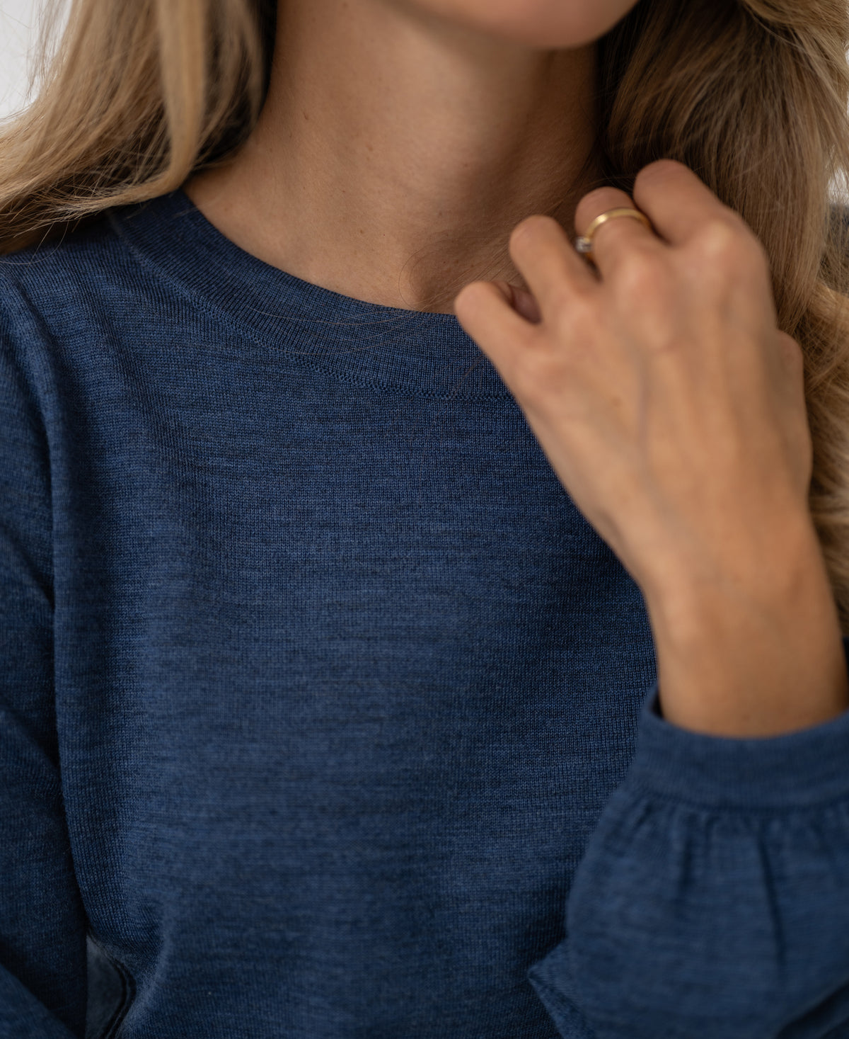 Merino wool sweater LA COEUR Indigo blue