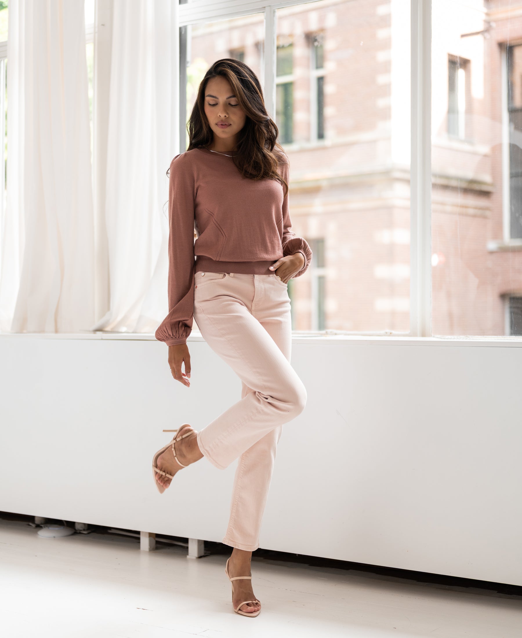 Merino wool sweater LA COEUR Dusty pink