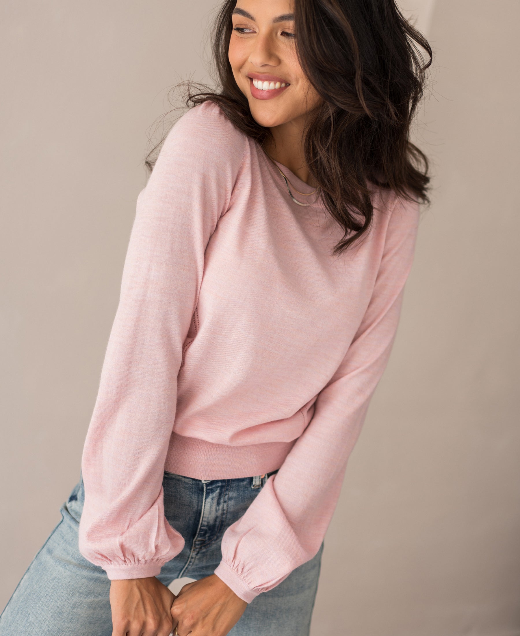 Merino wool sweater LA COEUR Pink