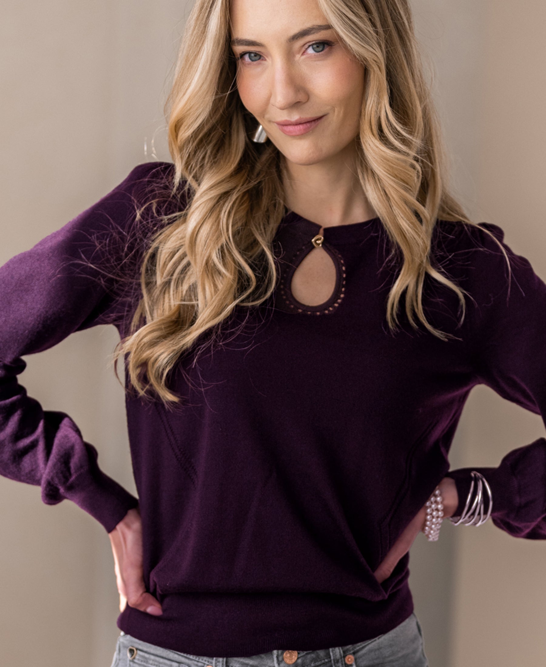 Merino sweater LA COMPAGNIE Aubergine