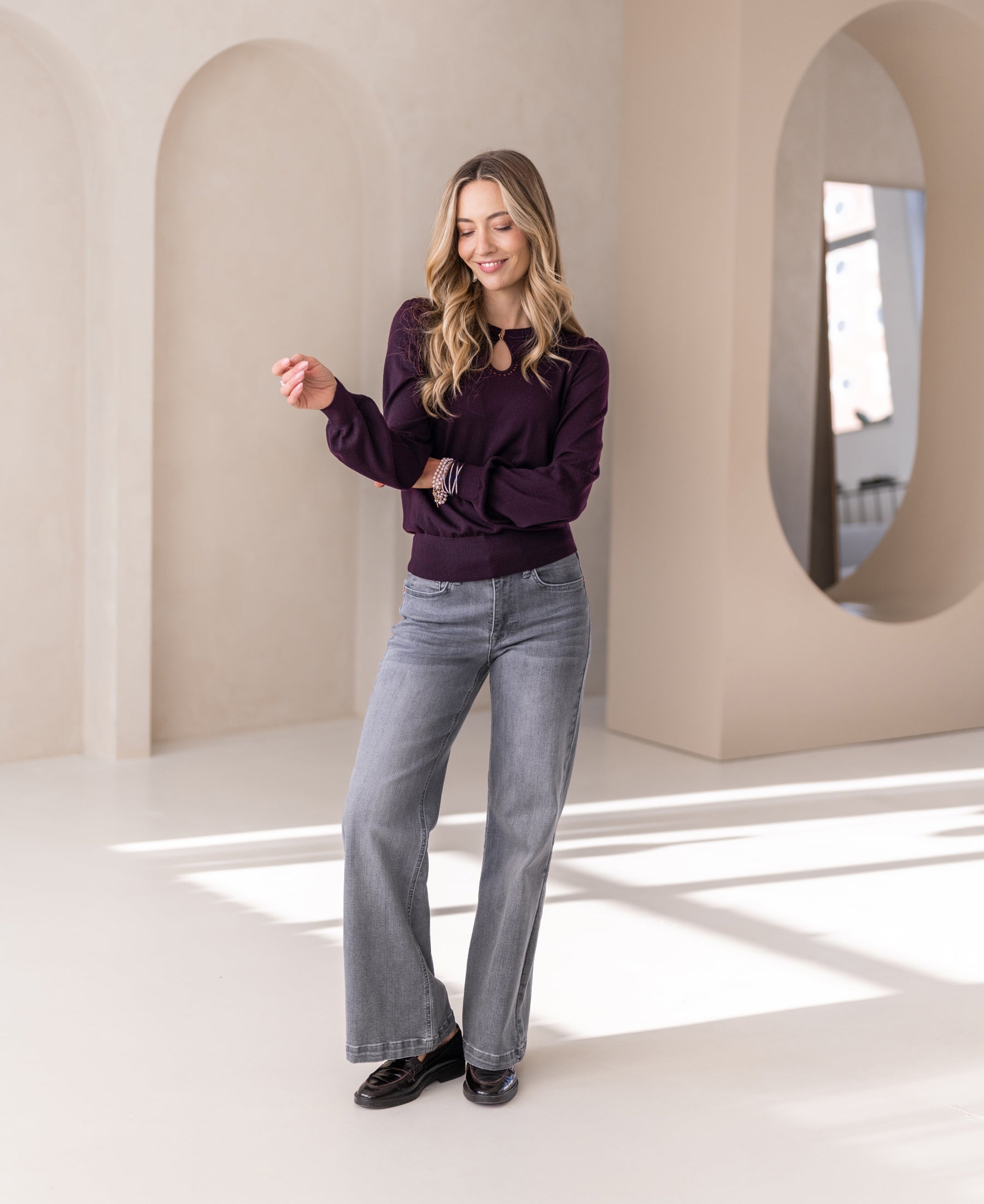Merino sweater LA COMPAGNIE Aubergine