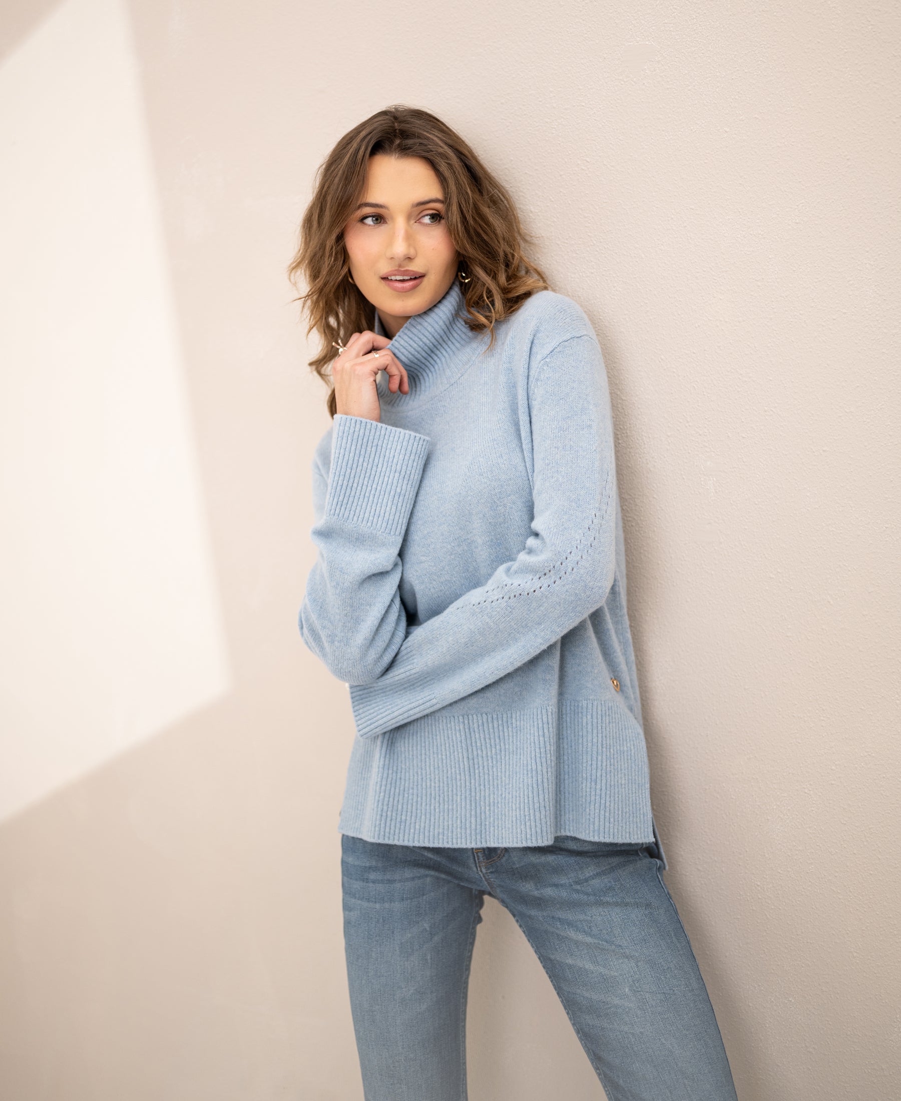Turtleneck LA COZY Light Blue