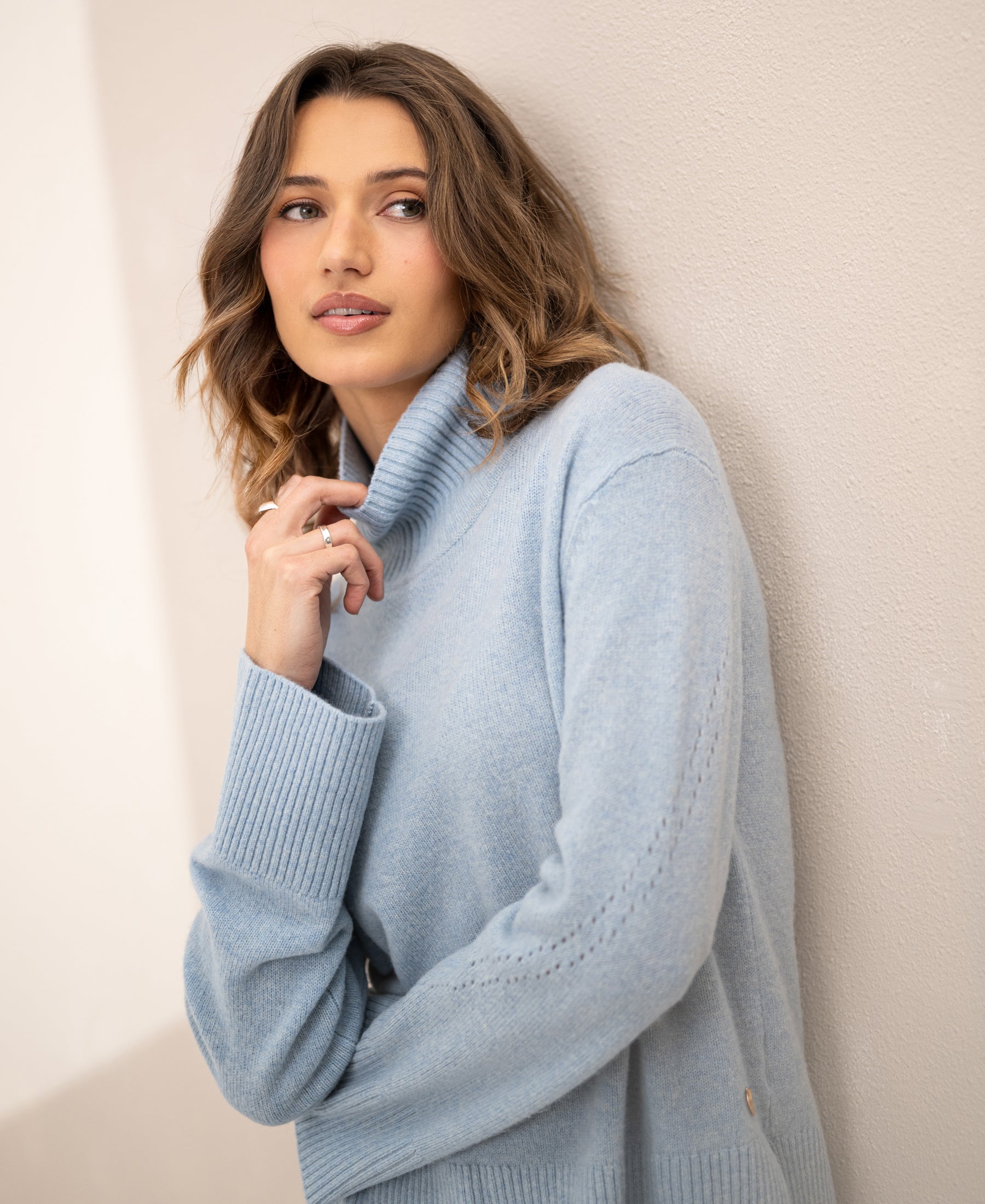Turtleneck LA COZY Light Blue