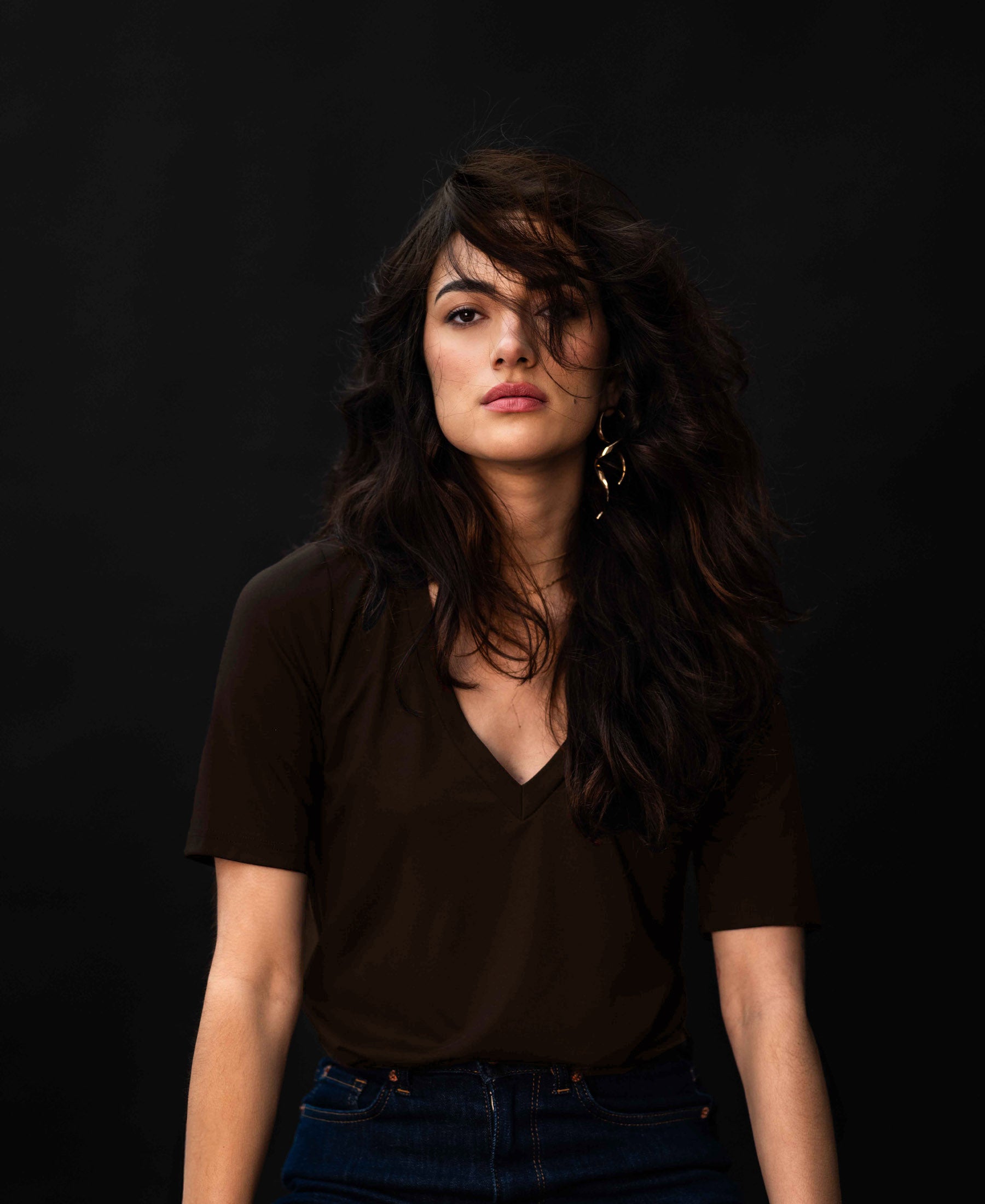 V-neck T-shirt LA VERONIQUE Dark brown