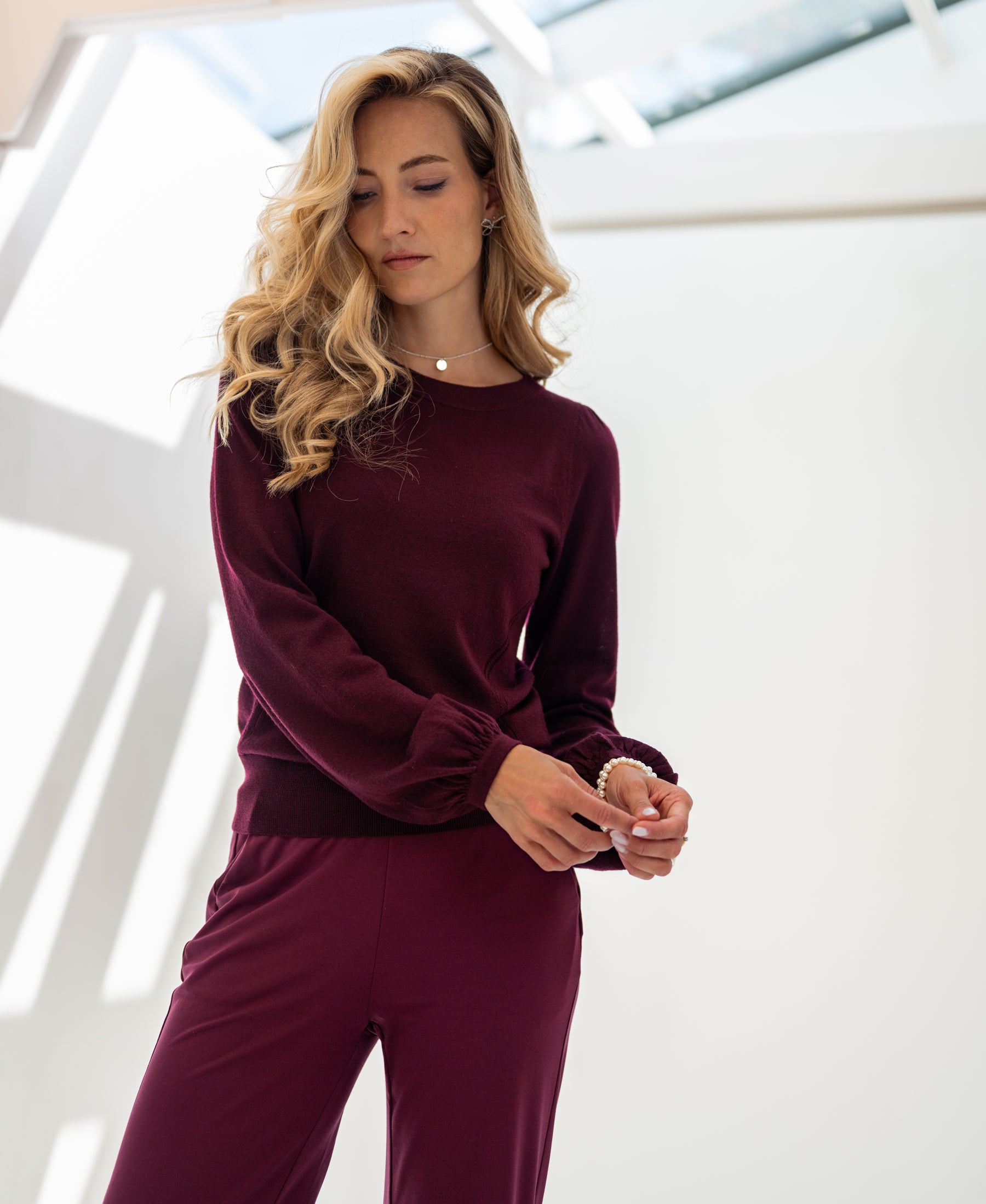 Merino wool sweater LA COEUR Bordeaux