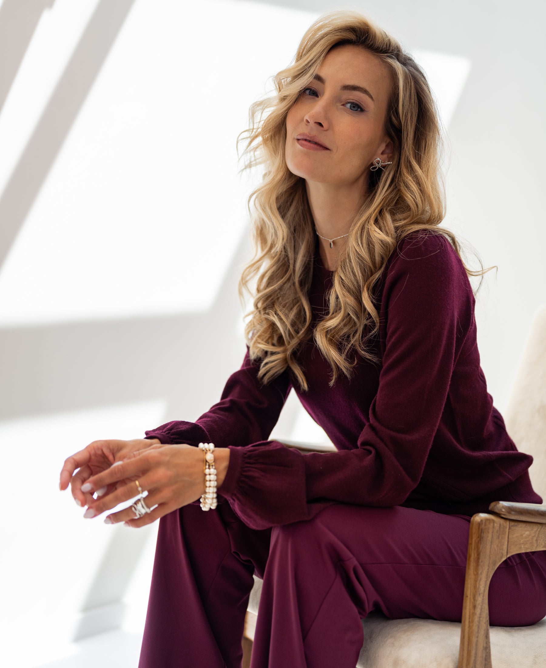 Merino wool sweater LA COEUR Bordeaux