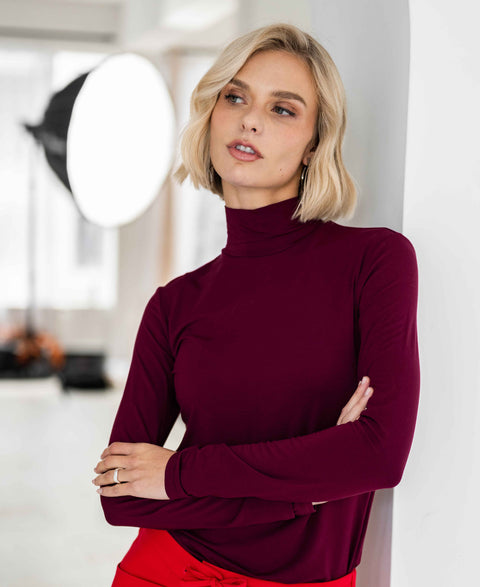 Col shirt LA BAMBI Dark Red