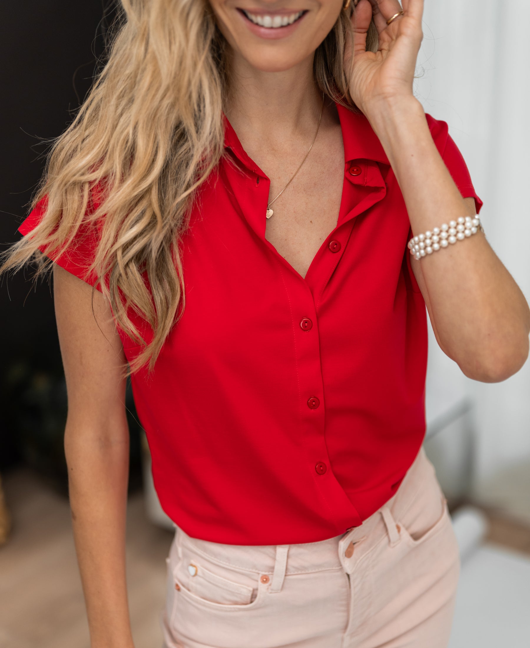 Travelblouse LA DELON Rood