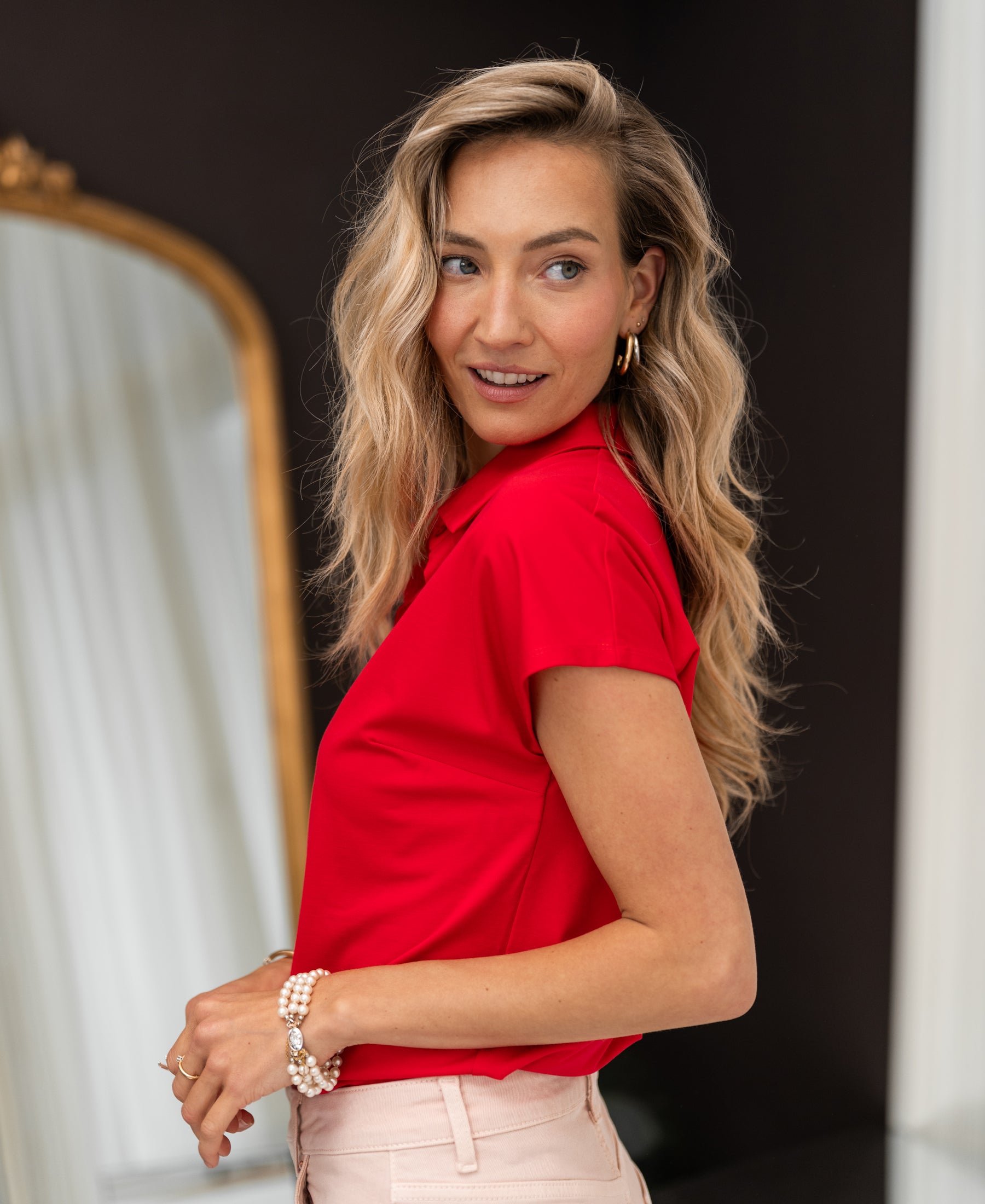 Travelblouse LA DELON Rood