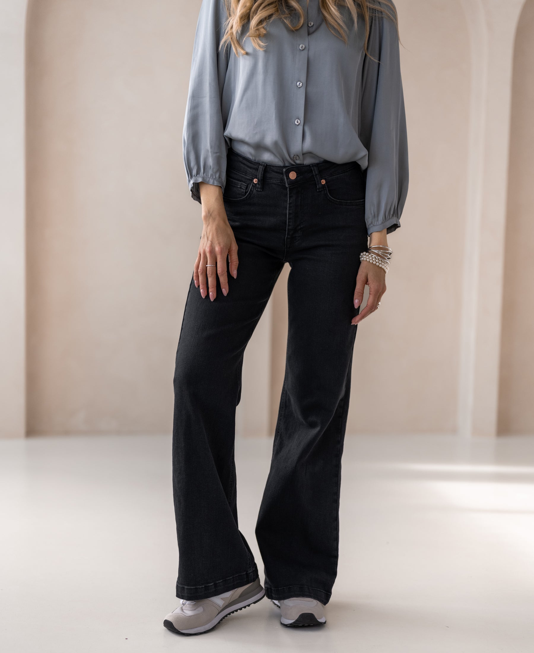 Wide leg jeans LES DEUX Black Denim