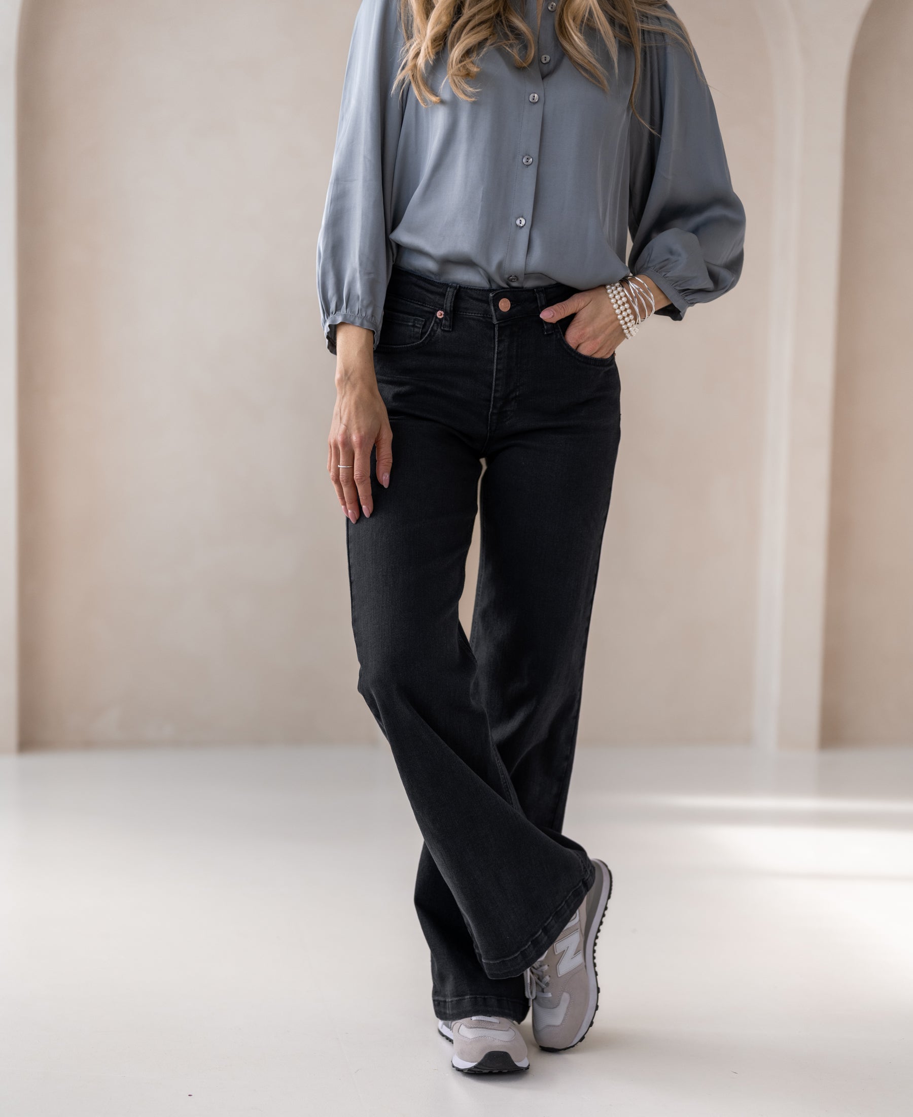 Wide leg jeans LES DEUX Black Denim